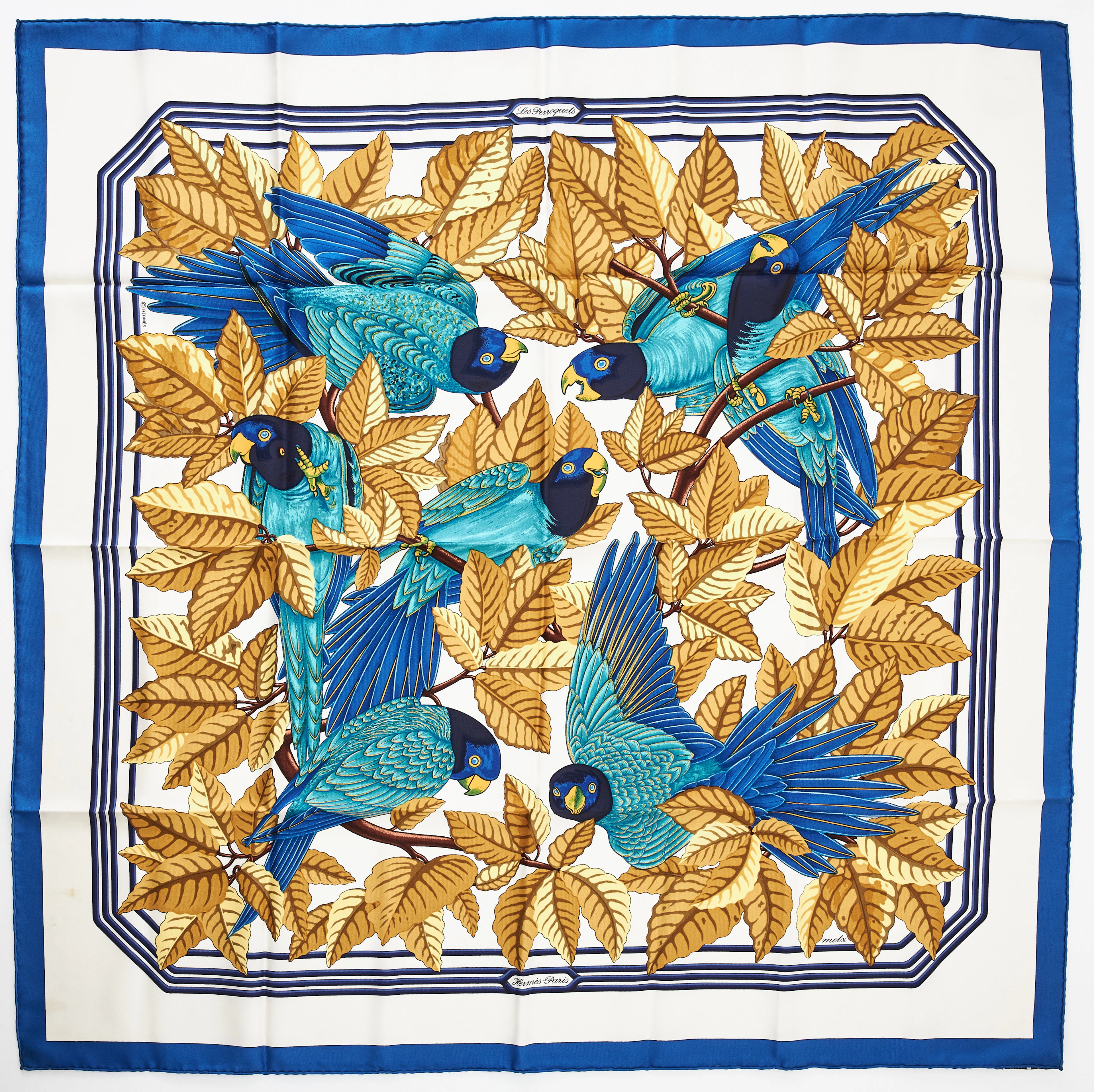 HERMÉS, scarf, "Les Perroquets".