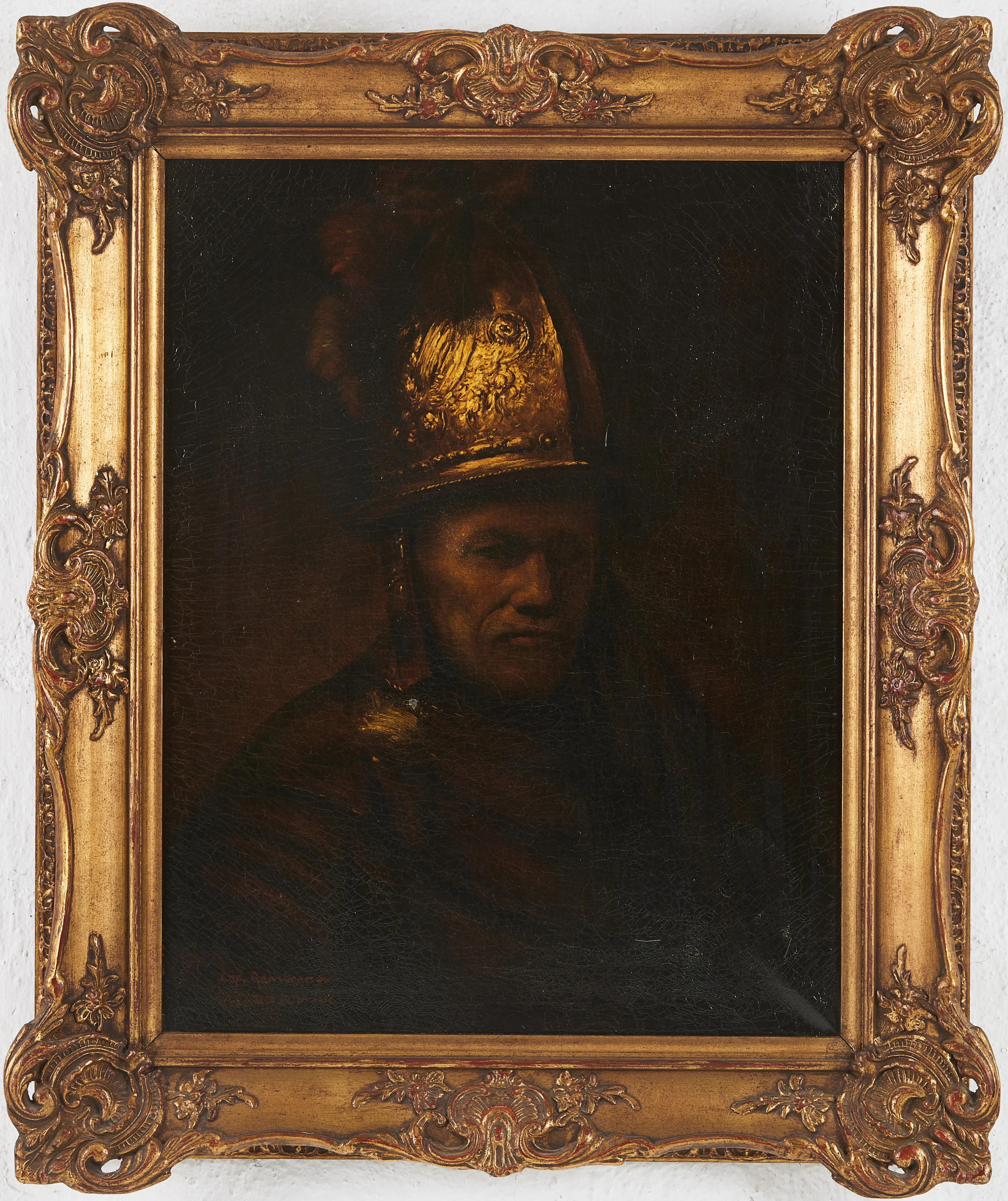 REMBRANDT VAN RIJN (Nederländerna 1606-1669). Kopia efter. "Man med guldhjälm".