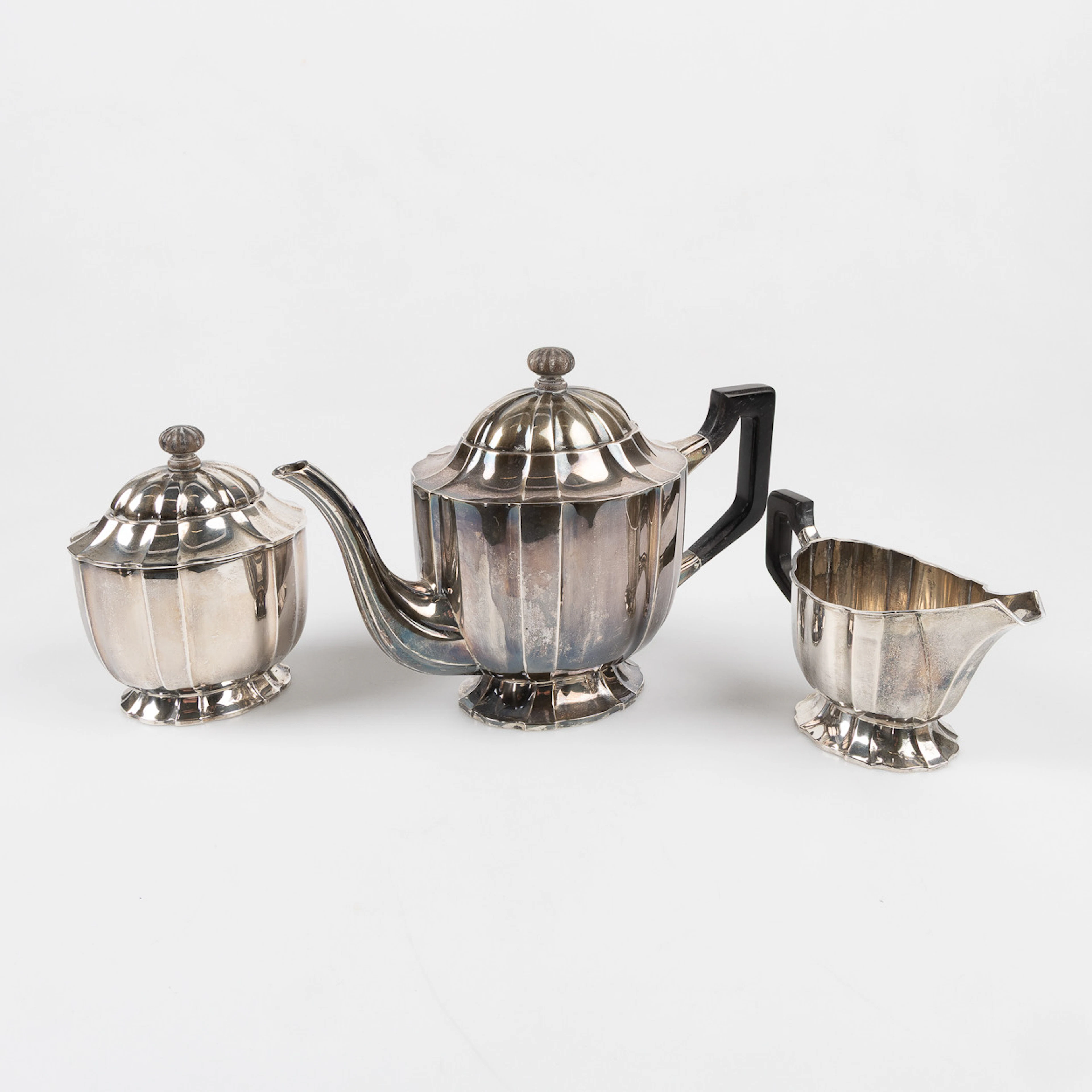 KAFFESERVIS, tre delar, silver Tyskland 800.