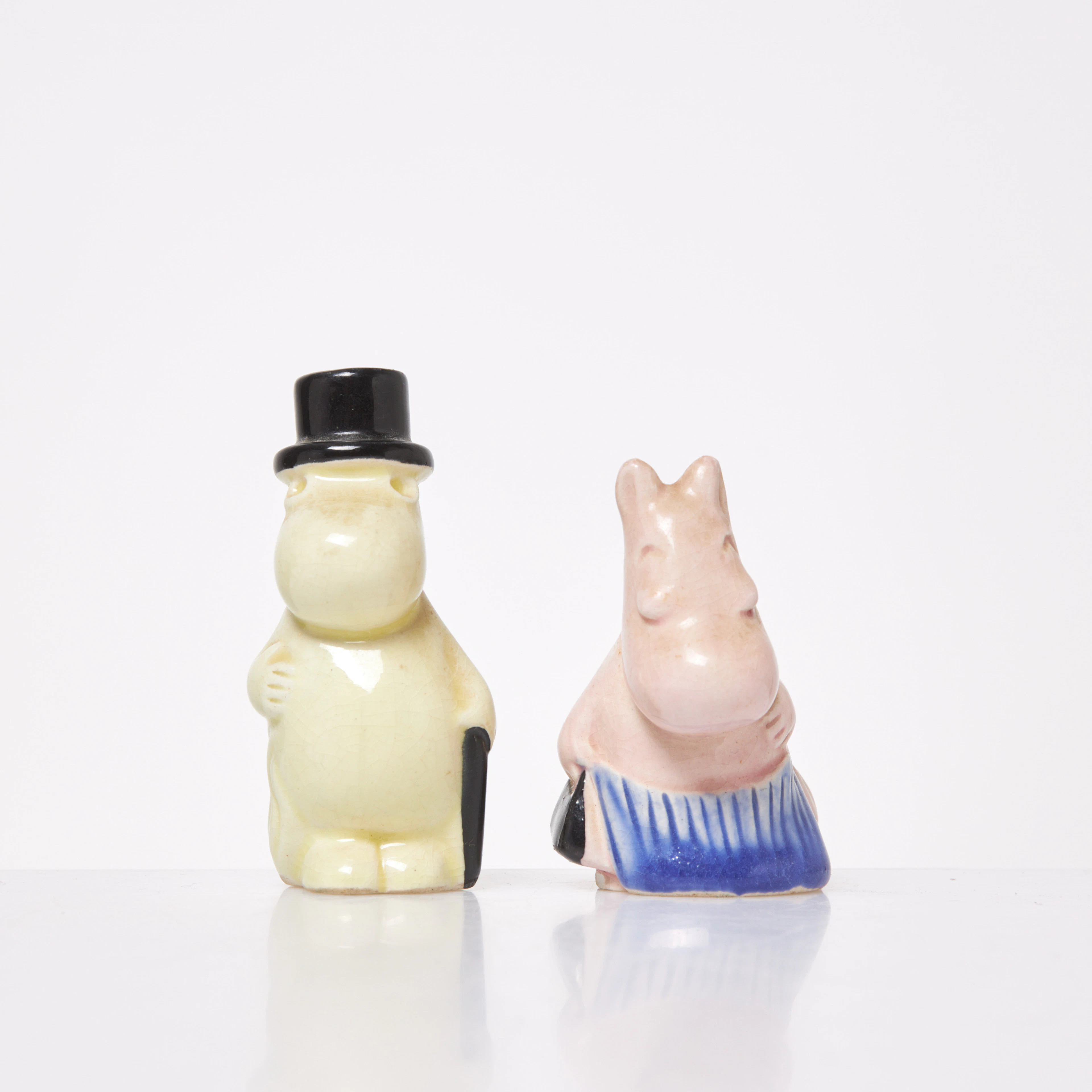 SIGNE HAMMARSTEN-JANSSON. Figuriner, 2 st, "Muminpappan" samt "Muminmamman"