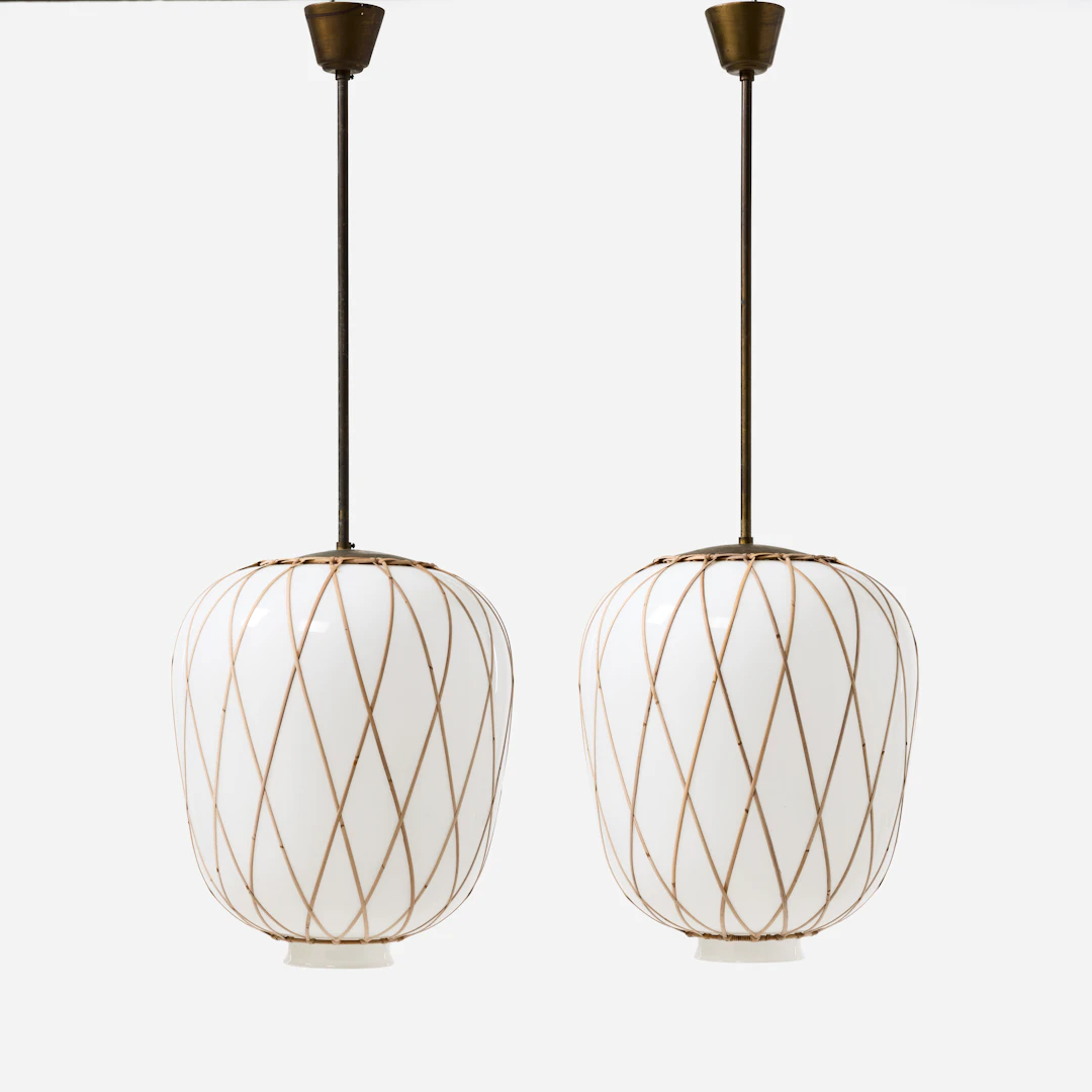 HARALD NOTINI. Taklampor, ett par, Arvid Böhlmarks Lampfabrik, 1940-tal