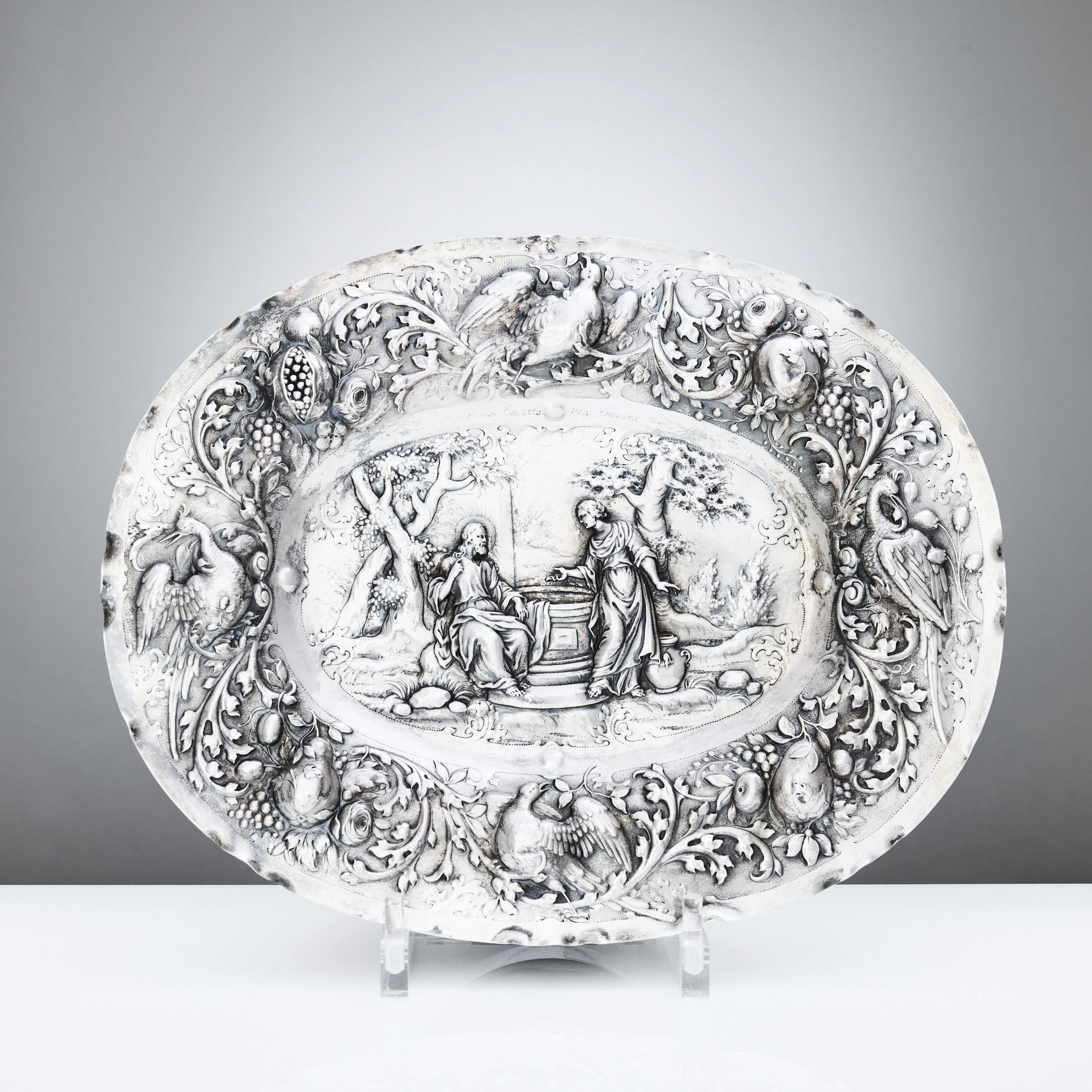 CHRISTIAN HENNING. Presenterfat, silver, Stockholm 1706. Karolinsk barock.