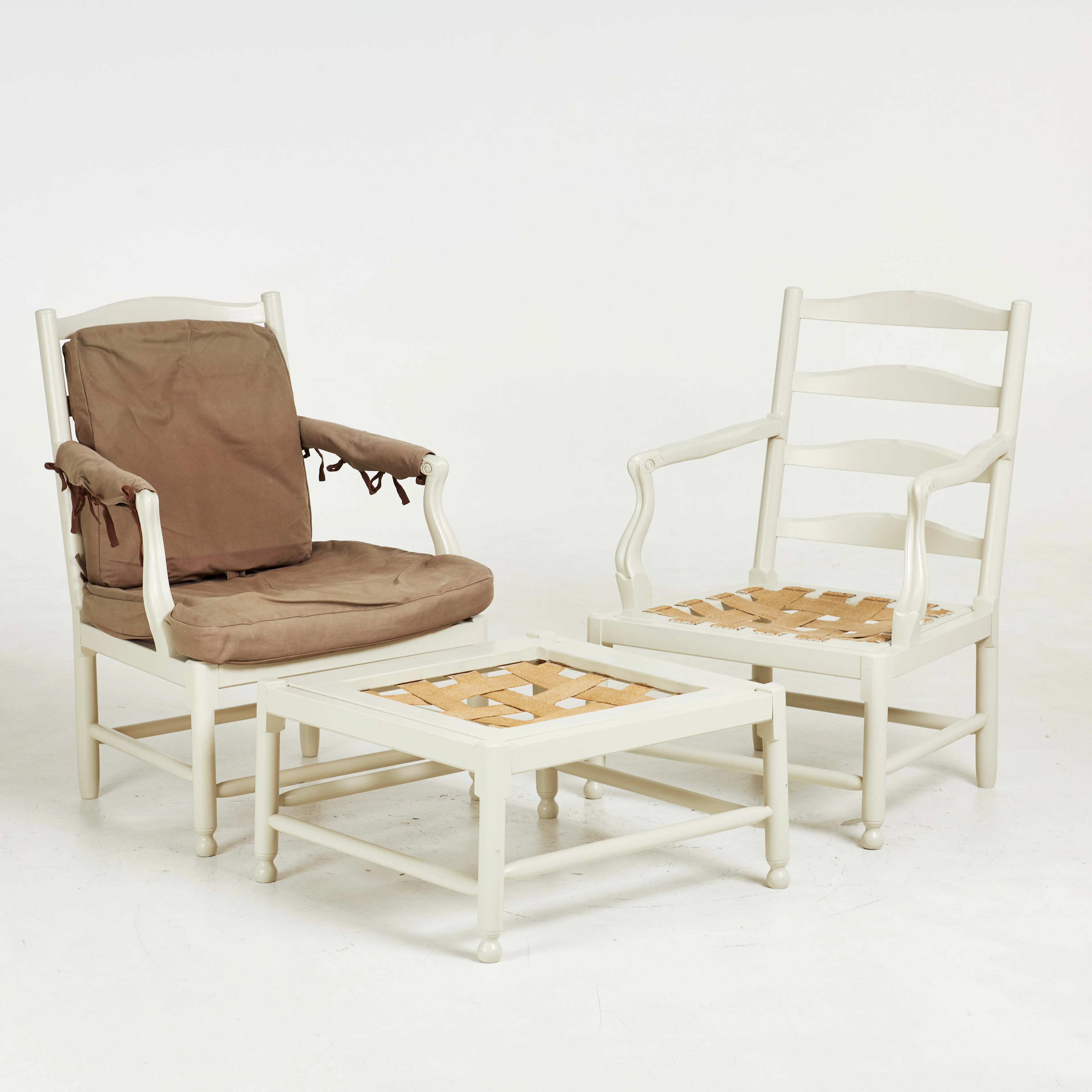 FÅTÖLJER och FOTPALL, 3 dlr, Medevi Brunn, IKEA, 1700-talsserie.