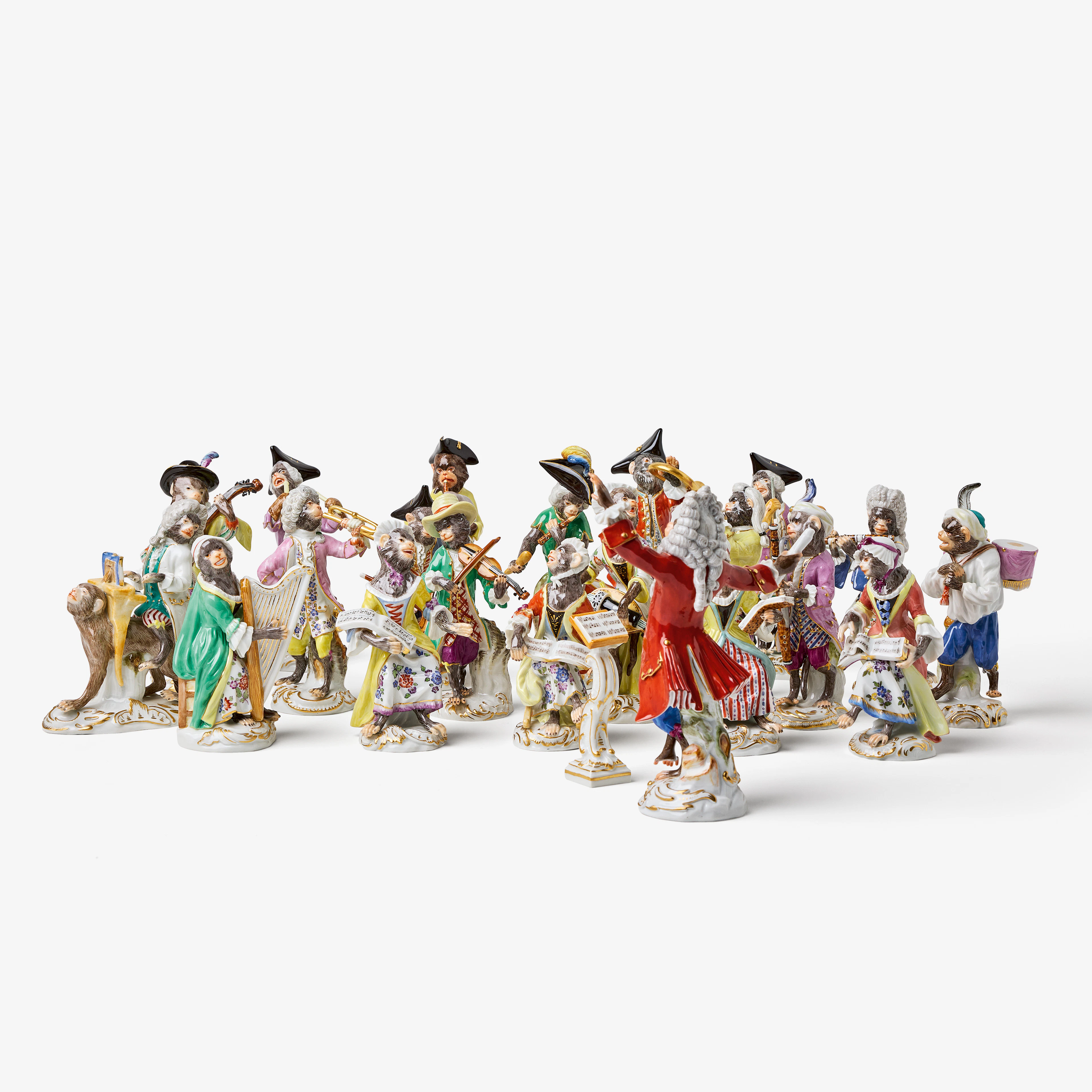JOHANN JOACHIM KÄNDLER. Aporkestern, 22 delar, Meissen (etablerad