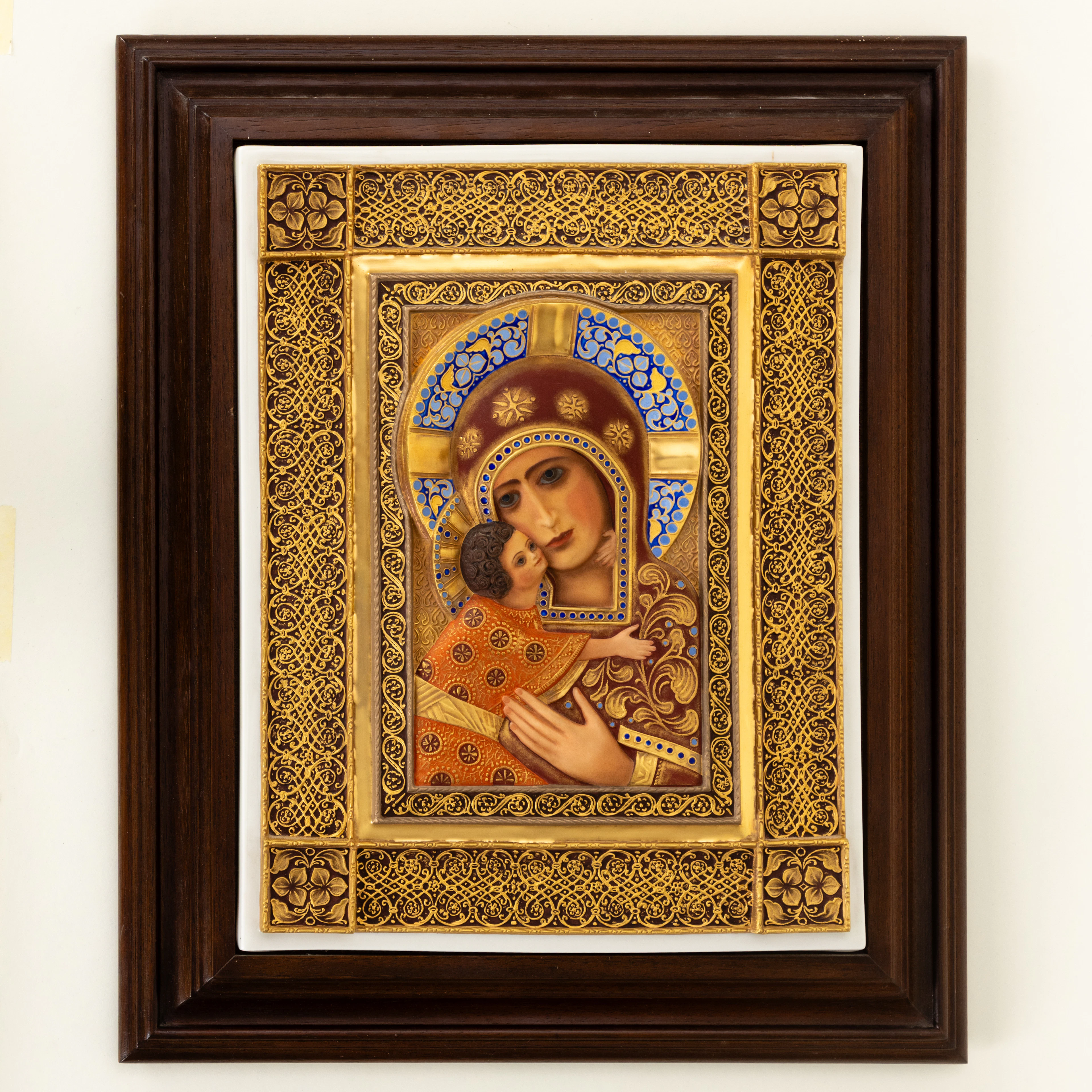 HANS ACHTZIGER (1918-2003). Reliefikone Gottesmutter mit Jesuskind-Jungfau