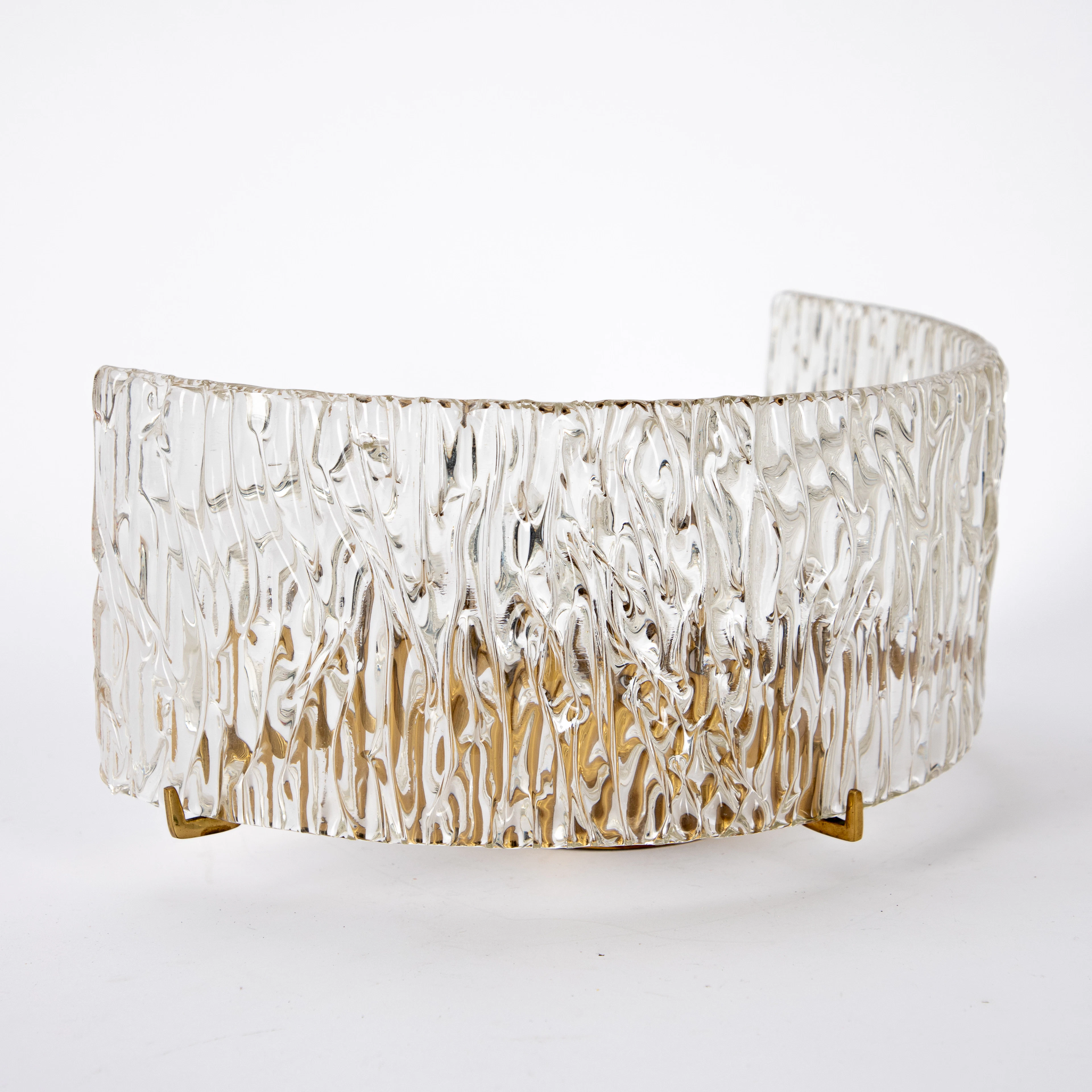 Wandleuchte in Glas, wohl Kalmar, 1960er Jahre.