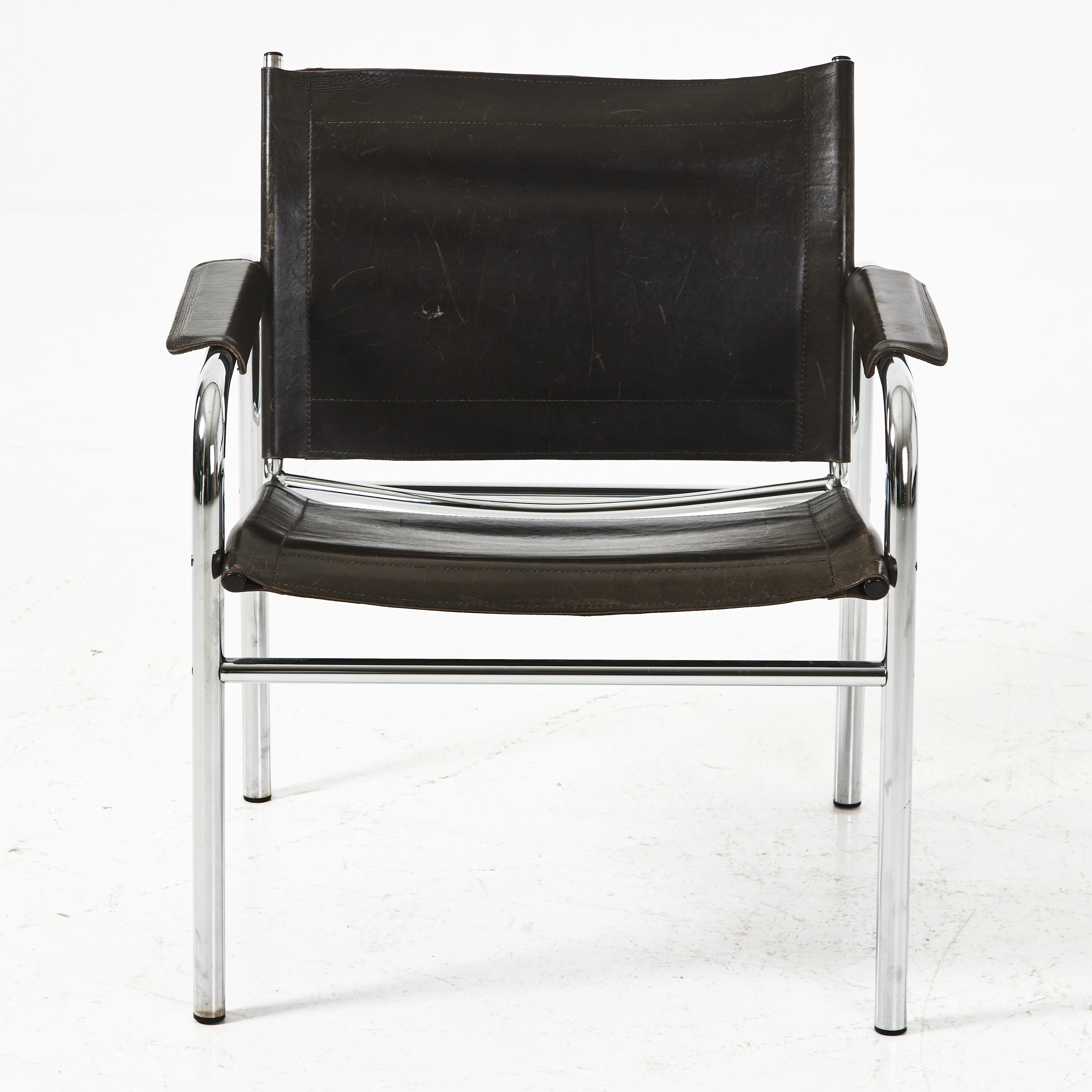 TORD BJÖRKLUND. "Klinte", karmstol, IKEA, 1980-tal, kromad stålrörsstomme