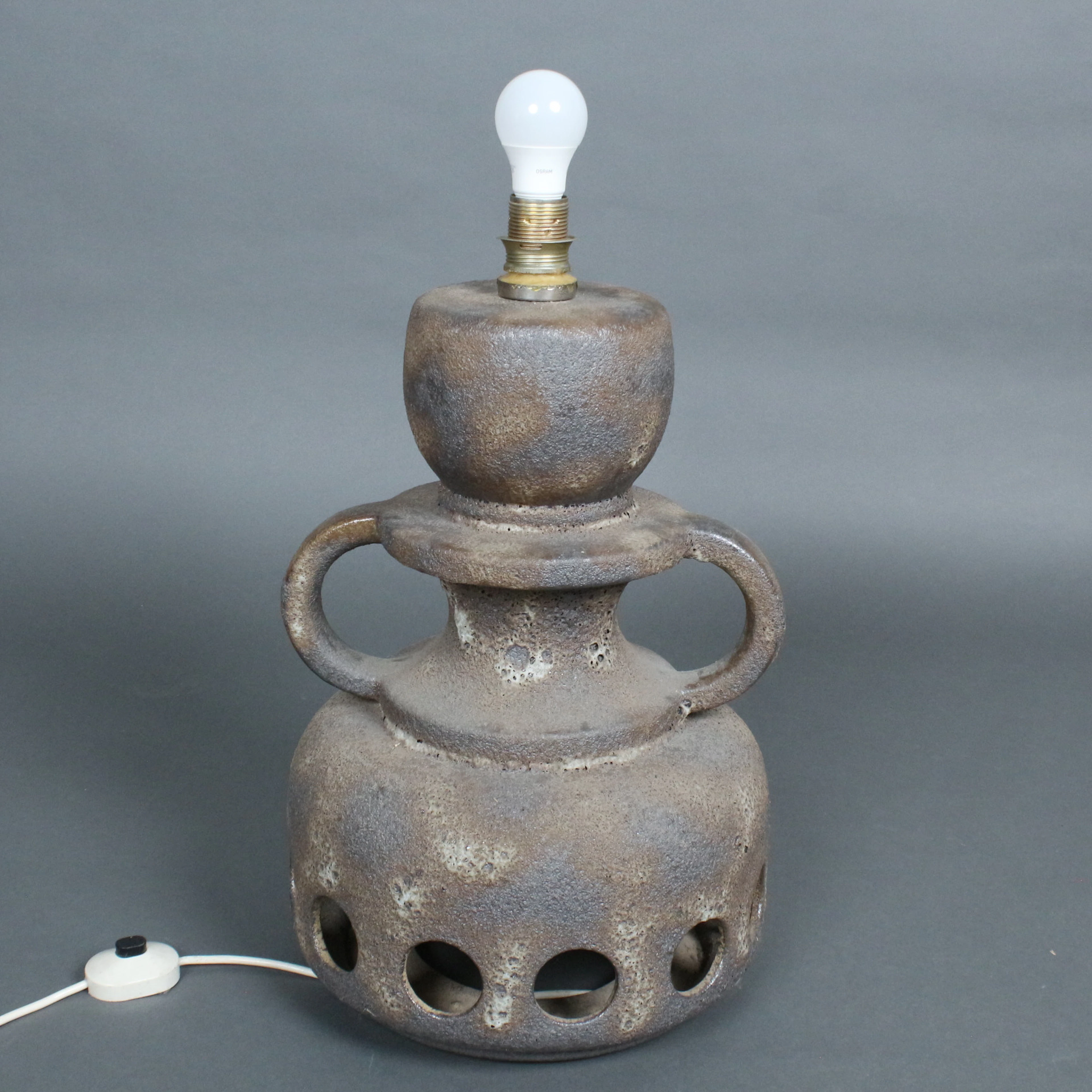 Mid-Century Keramik-Bodenlampe im Fat-Lava-Stil der 1970er.