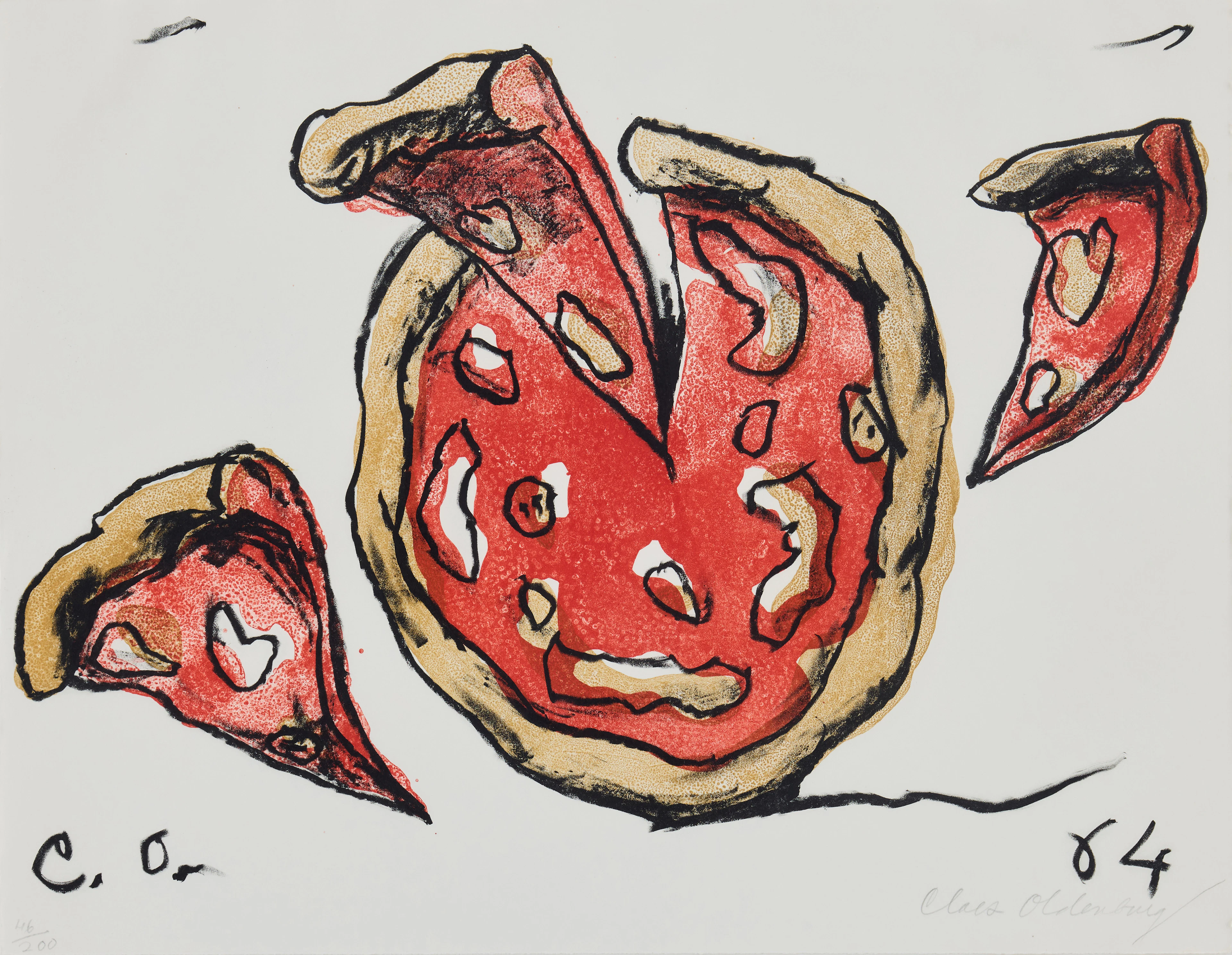 CLAES OLDENBURG (USA 1929-2022). "Flying Pizza" ur sviten "New York Ten".