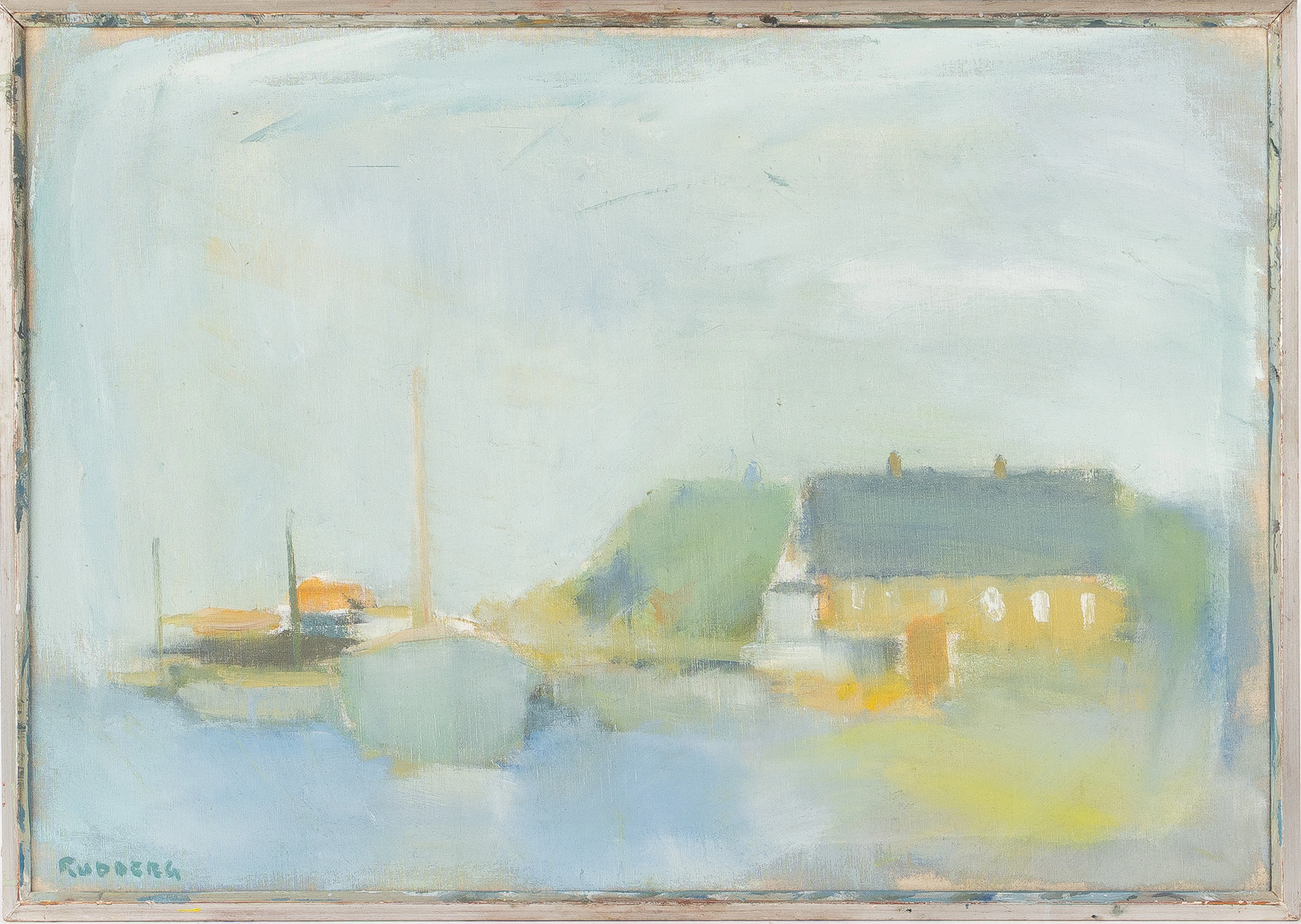 GUSTAV RUDBERG. "Blå väder i Hven, olja på duk.