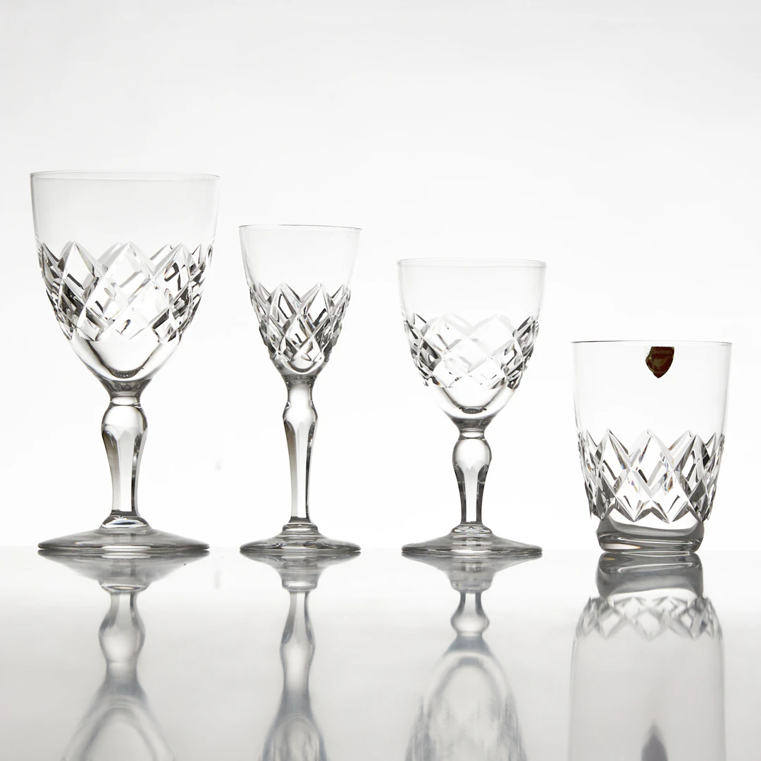 GLASSERVIS, 42 delar, "Karolina", Orrefors.