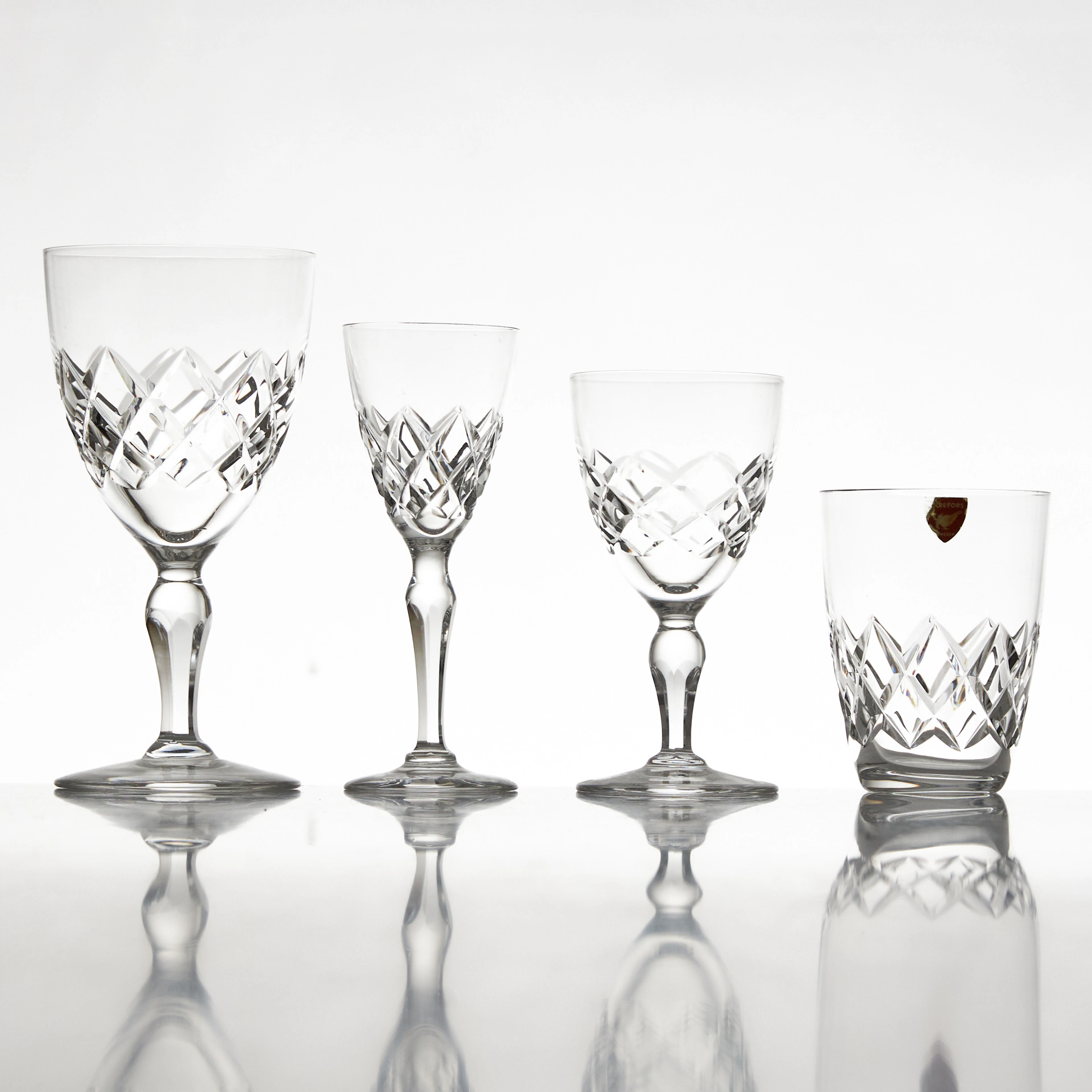 GLASSERVIS, 42 delar, "Karolina", Orrefors.