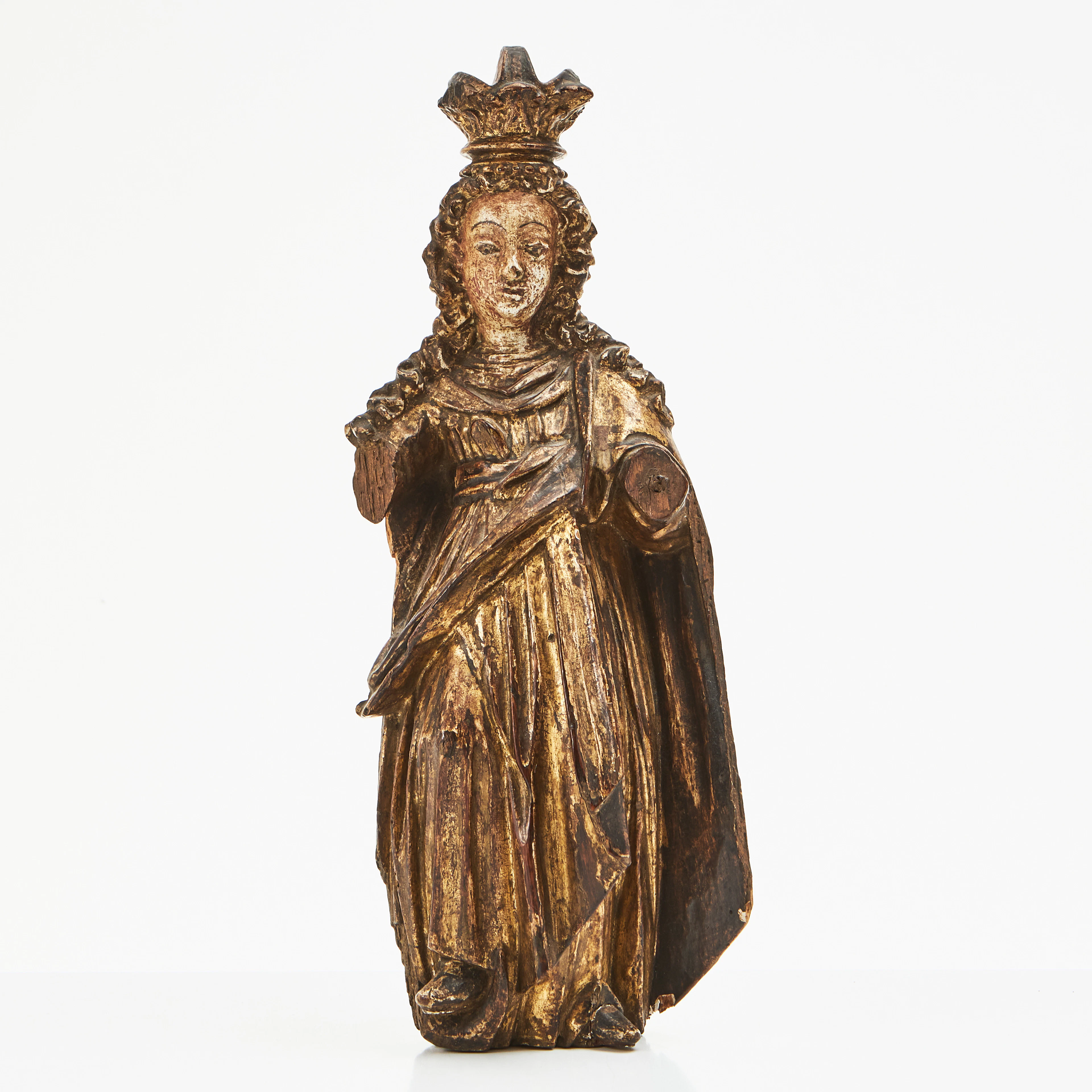 RELIGÖS SKULTPUR, 16/1700-tal, madonna, skulpturer och delvis förgylld.