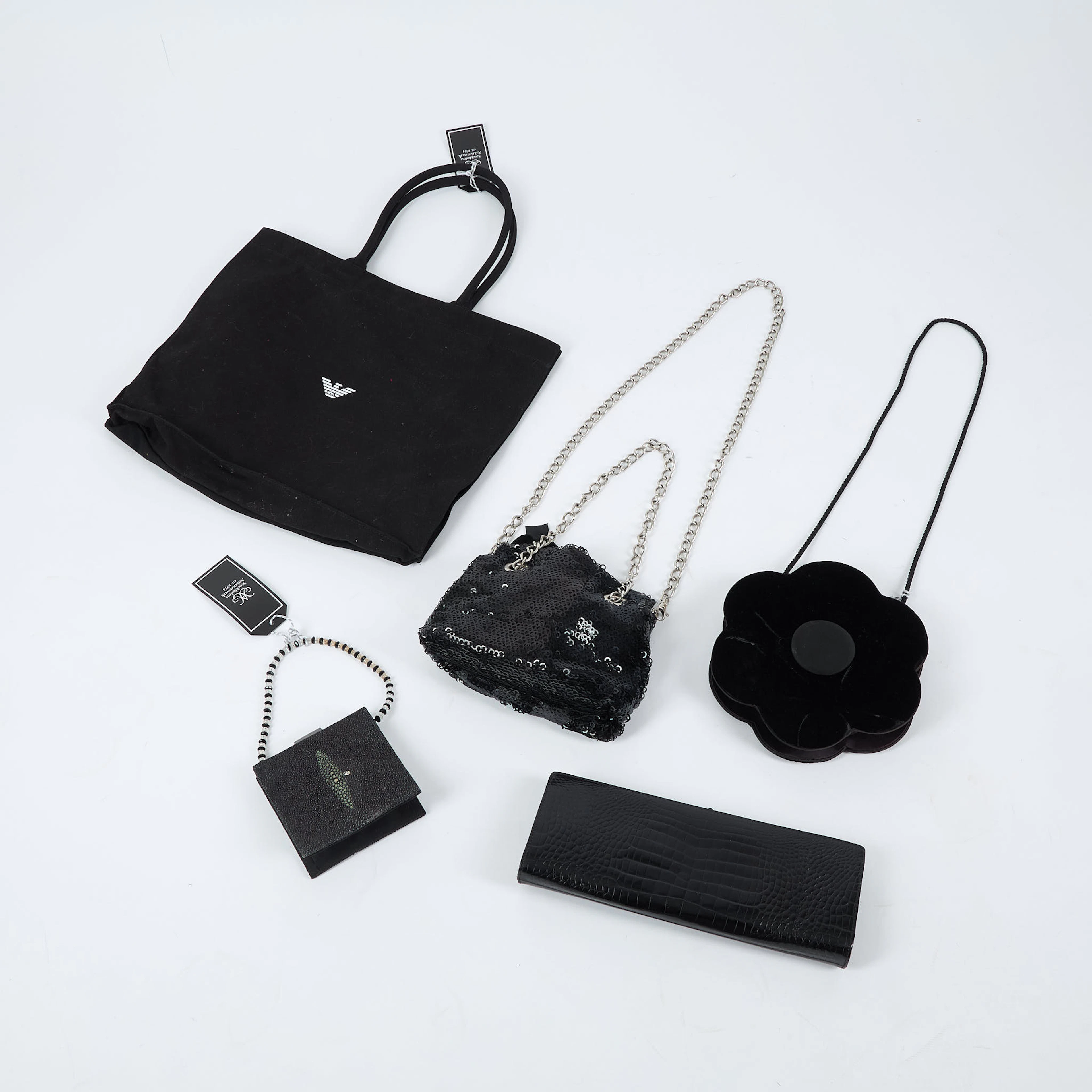 VÄSKOR, 5 st, YSL och Armani m.fl.