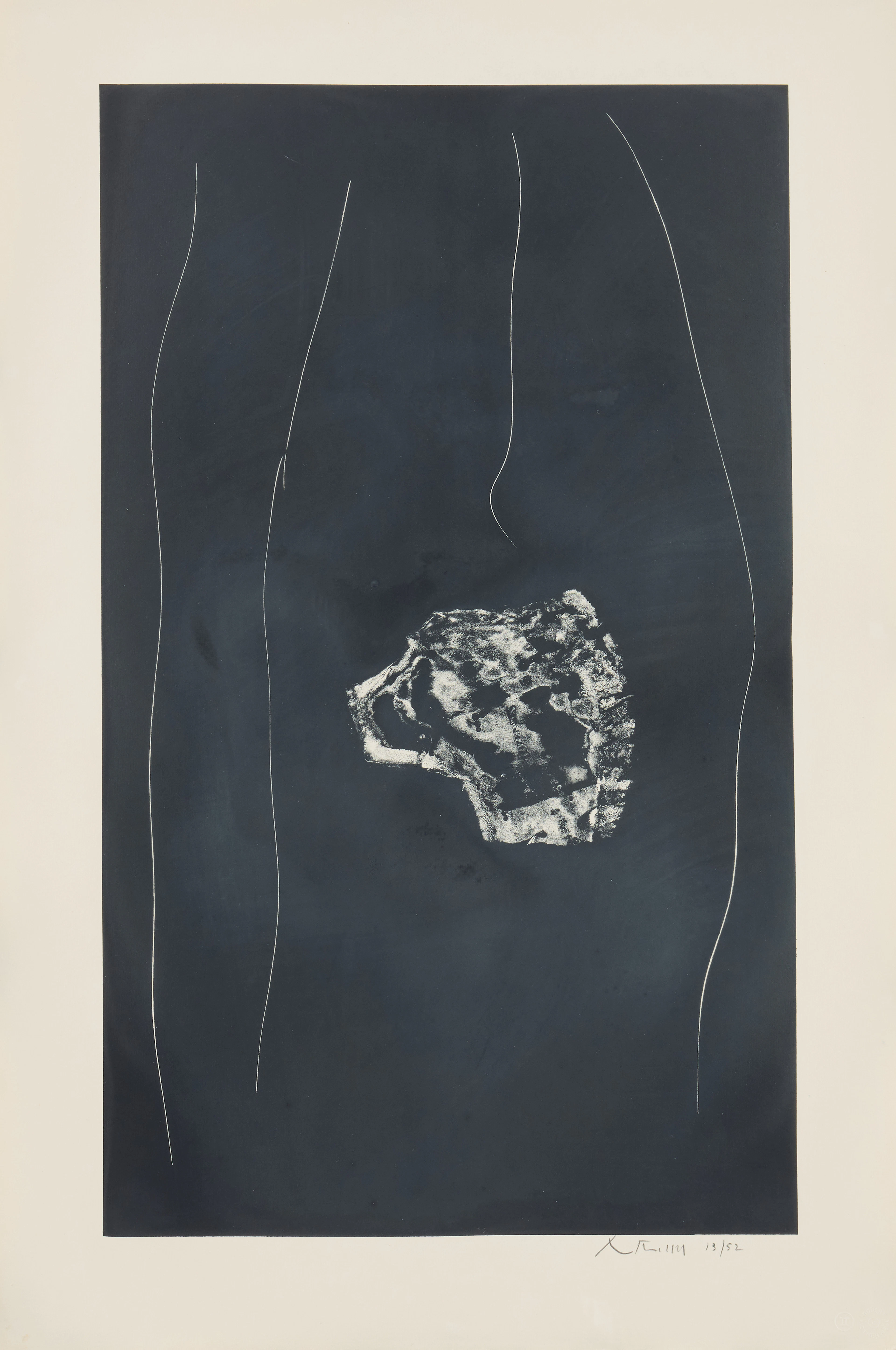 ROBERT MOTHERWELL (USA 1915-1991). "Soot-Black Stone, #3".