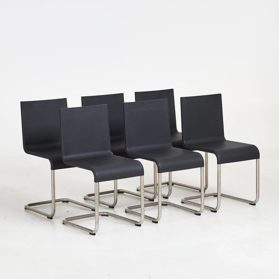 MAARTEN VAN SEVEREN. STOLAR, 6 st, modell ".05", för Vitra, svart