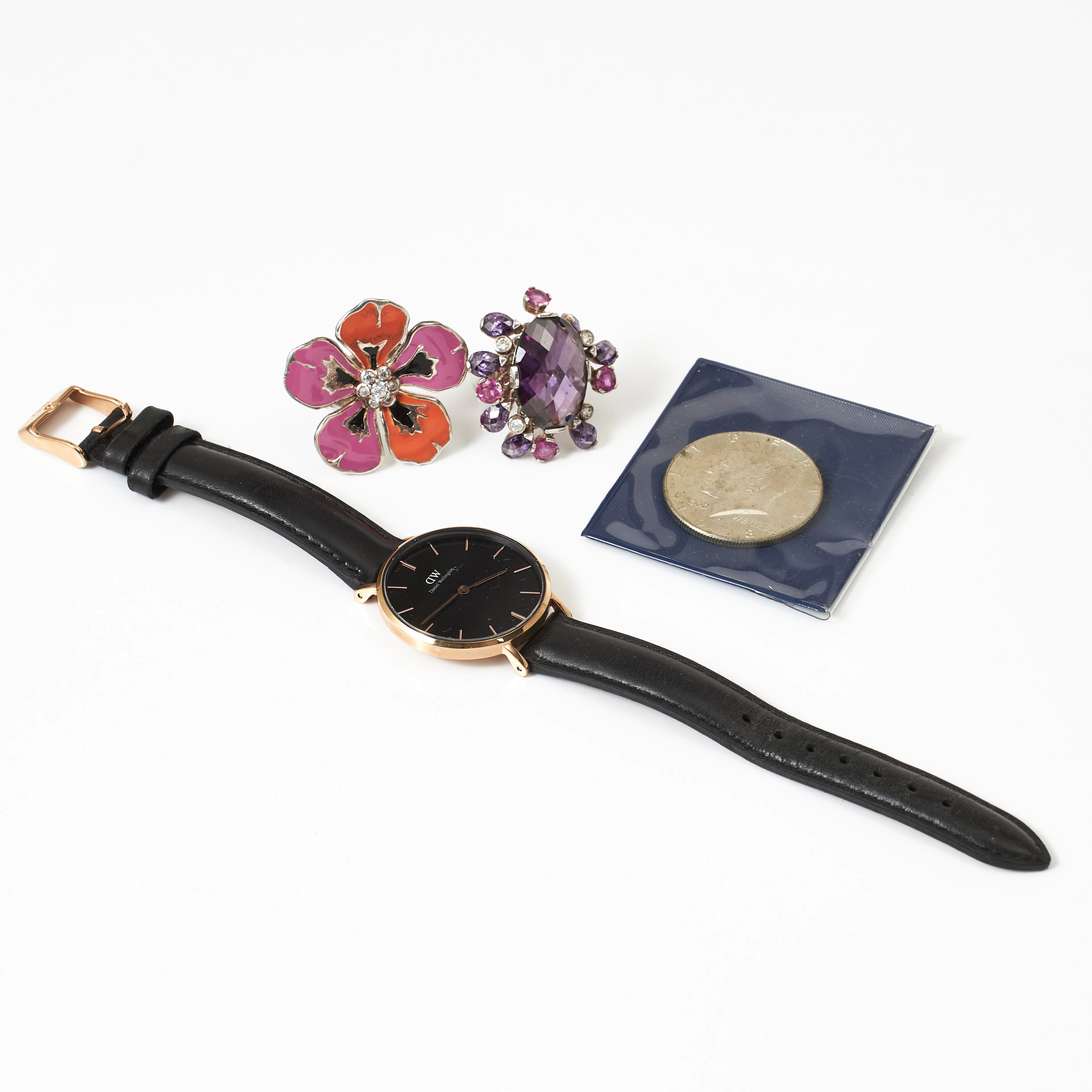 THOMAS SABO, ringar, 2 st., sterlingsilver, i form av blomma med polykrom