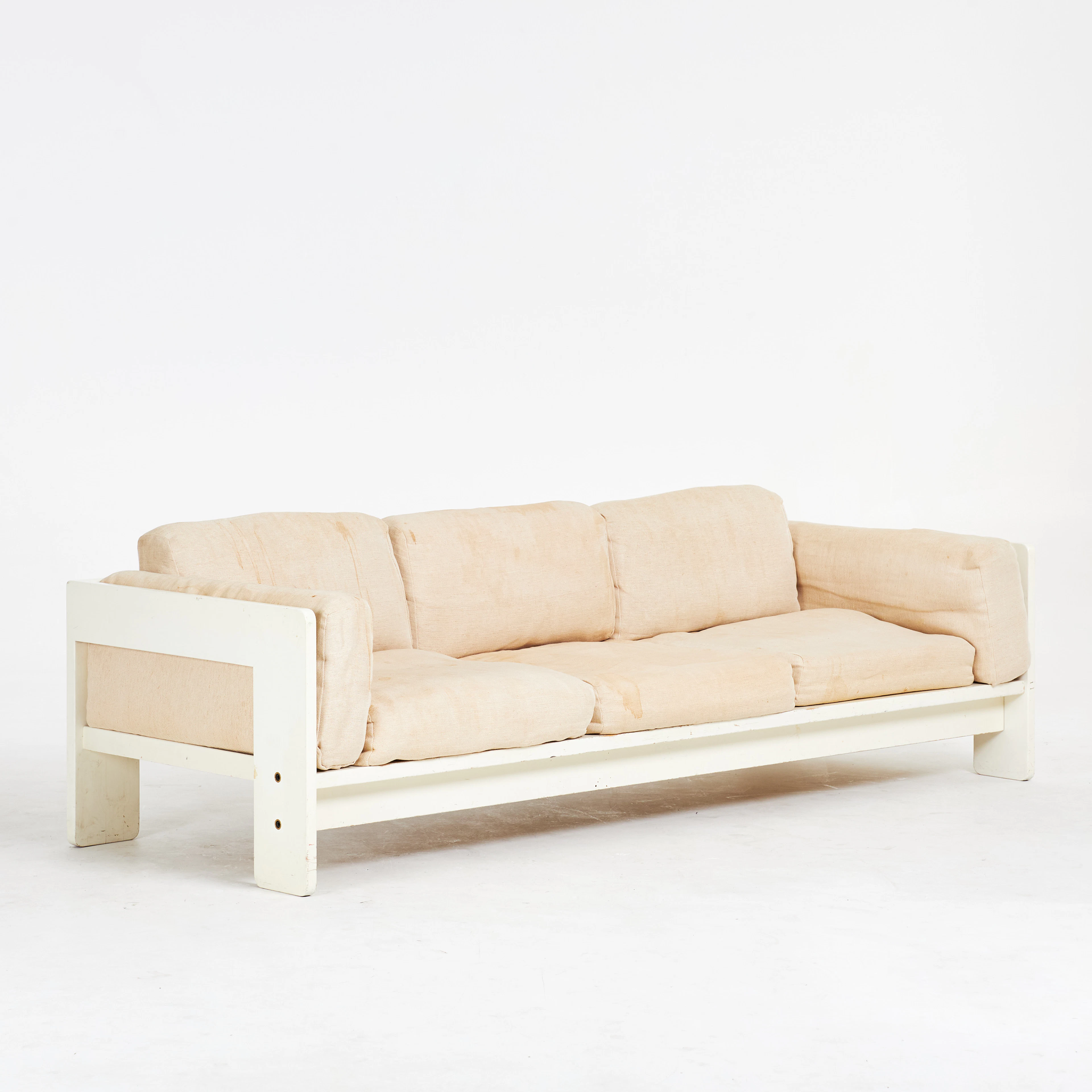 TOBIA SCARPA. SOFFA, "Bastiano", Haimi, Finland, vitlackerad stomme