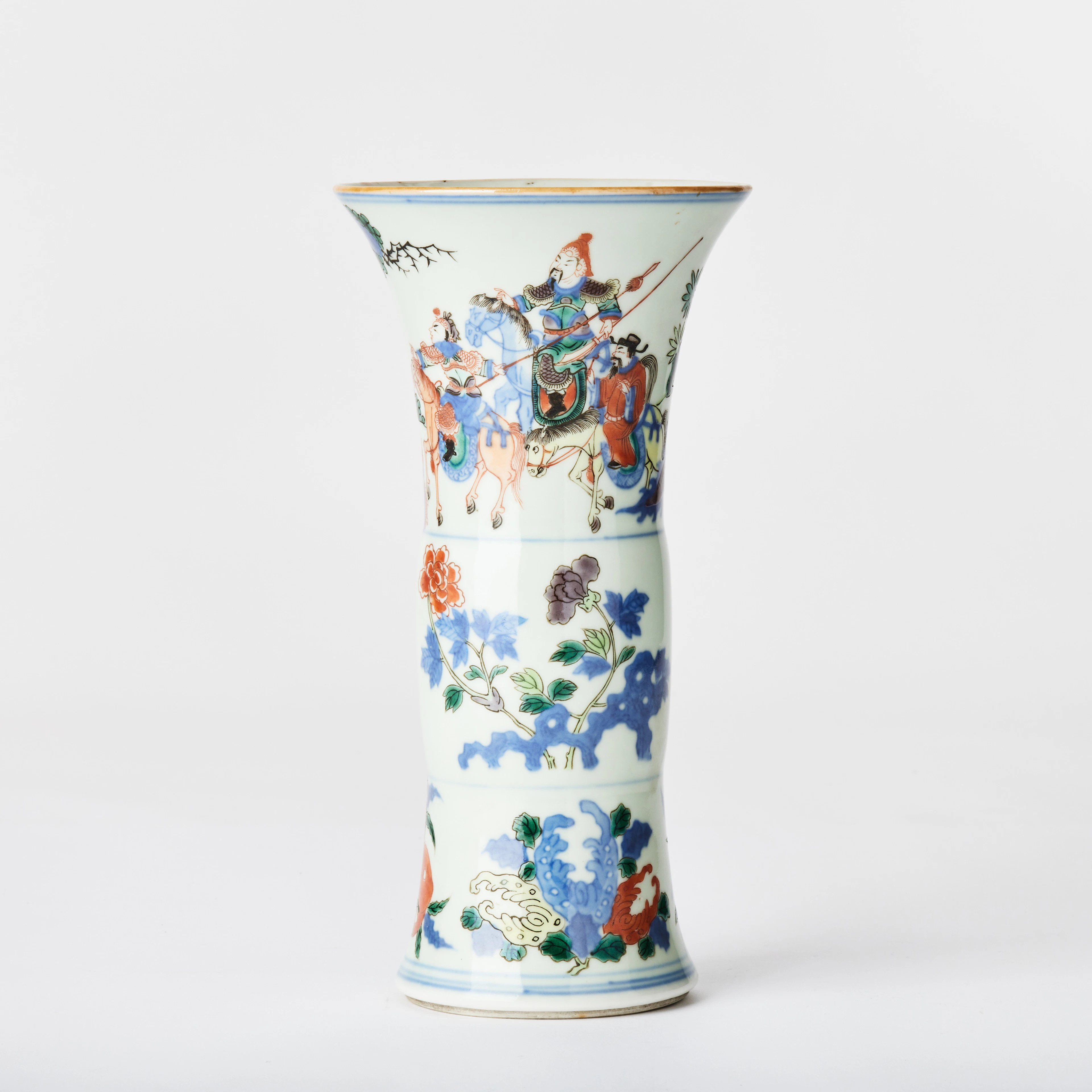 A Chinese Transitional Style Wucai Porcelain Vase, Gu.