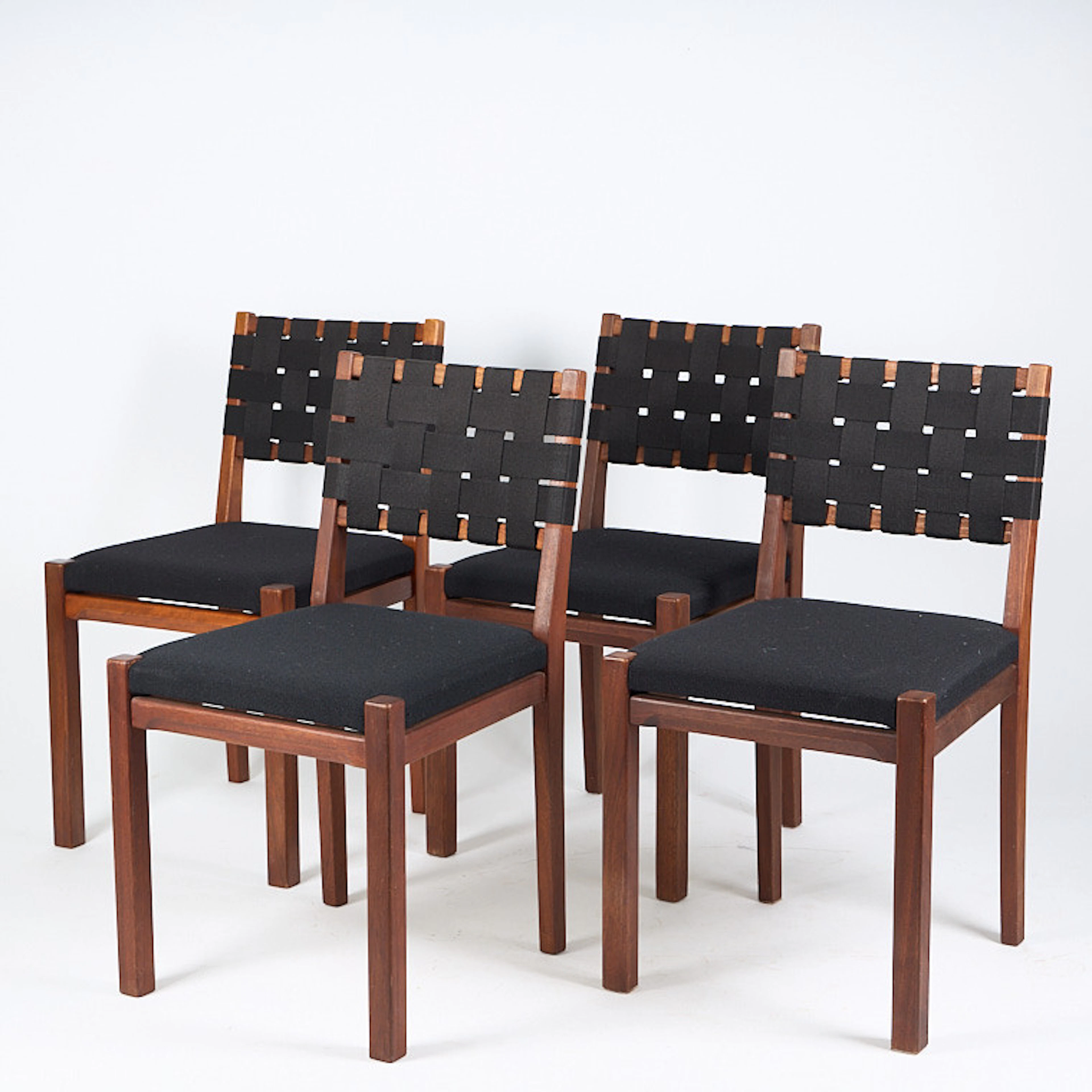 AINO AALTO. Stolar, 4 st, modell 615, Artek, 1900-talets mitt.