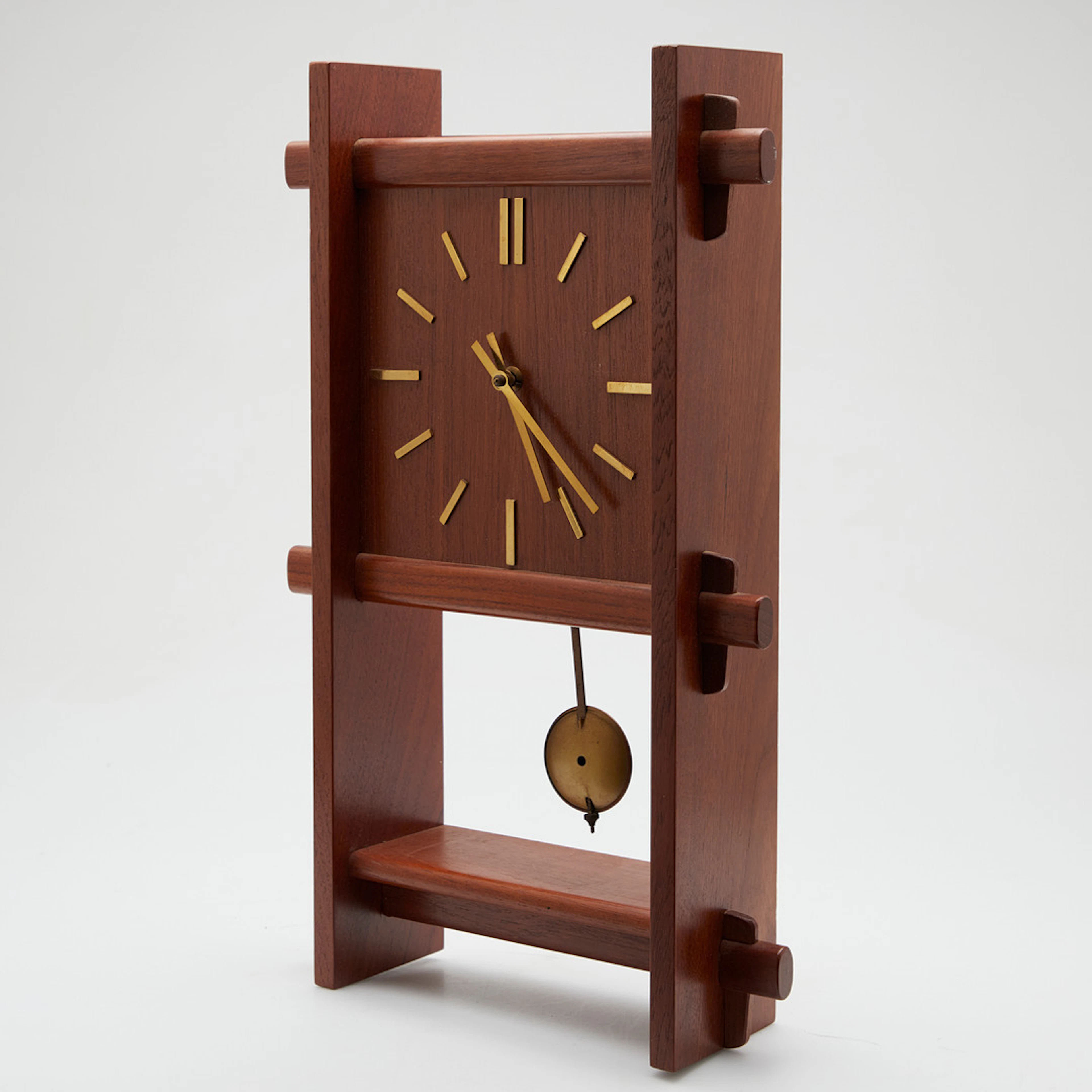 Westminster Clocks, Wanduhr / Pendeluhr, Quarzwerk, Teak, Messing