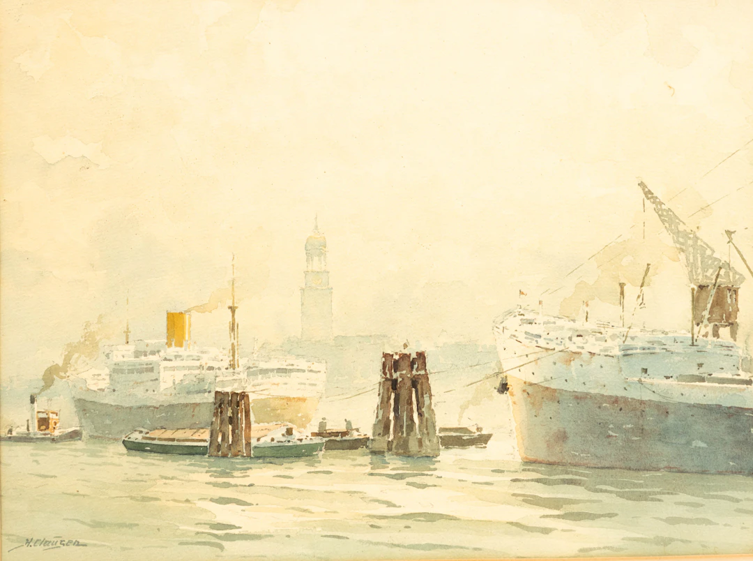 JOHANNES HARDERS (1871-1950). Hamburger Hafen.