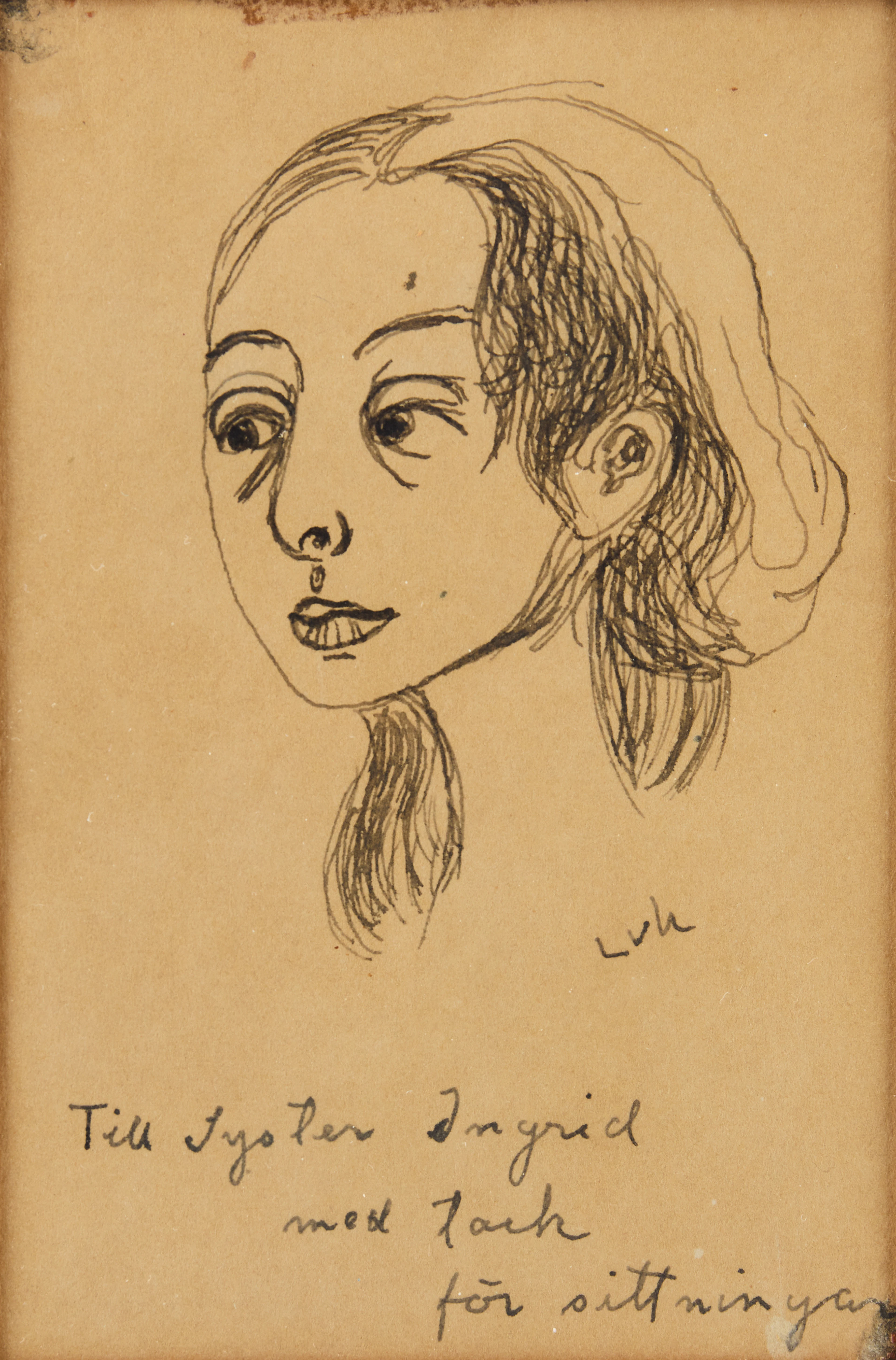 LILIAN VON KRUSENSTIERNA. Självporträtt.