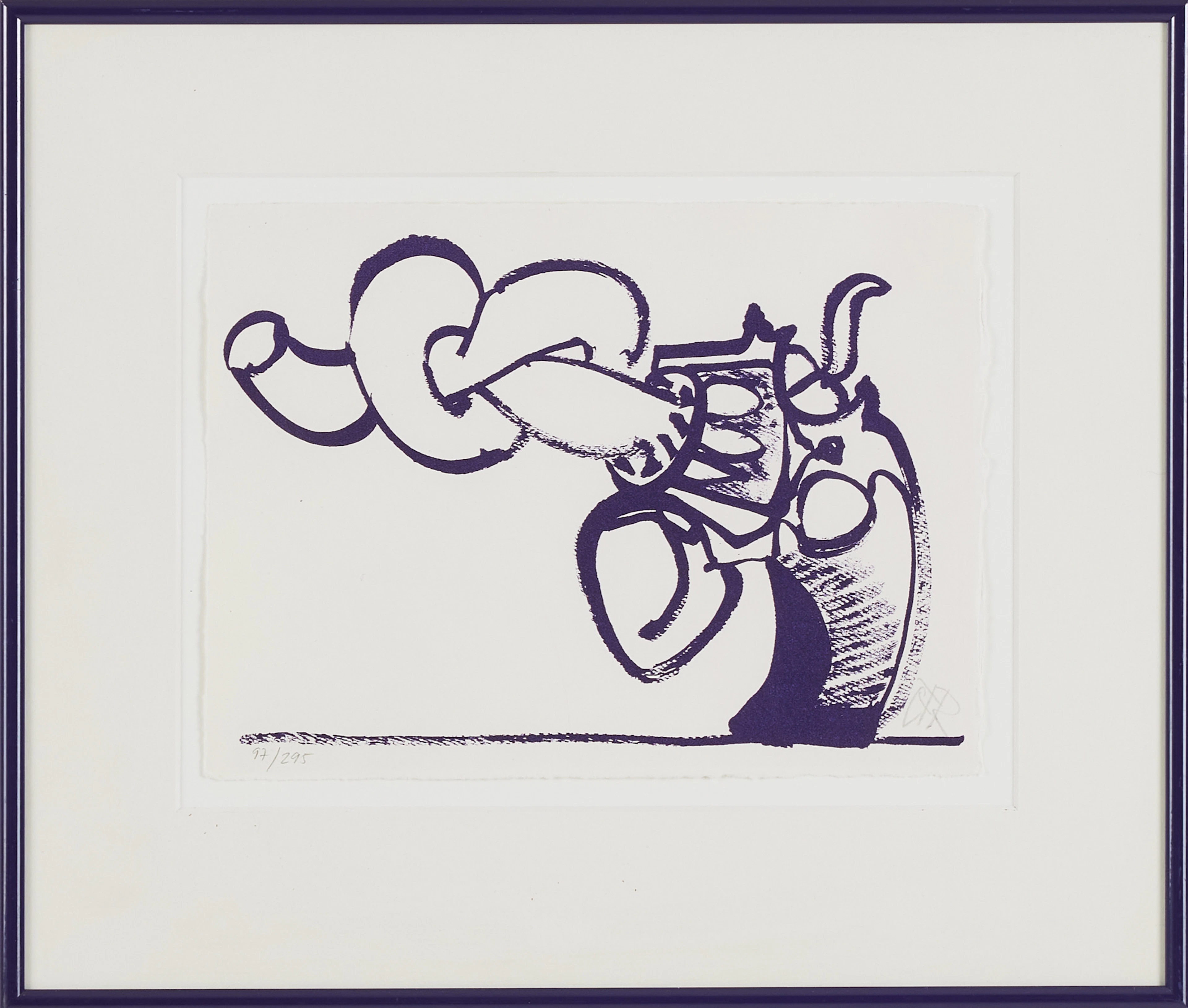 CARL FREDRIK REUTERSWÄRD. "Non violence", färglitografi, monogramsignerad