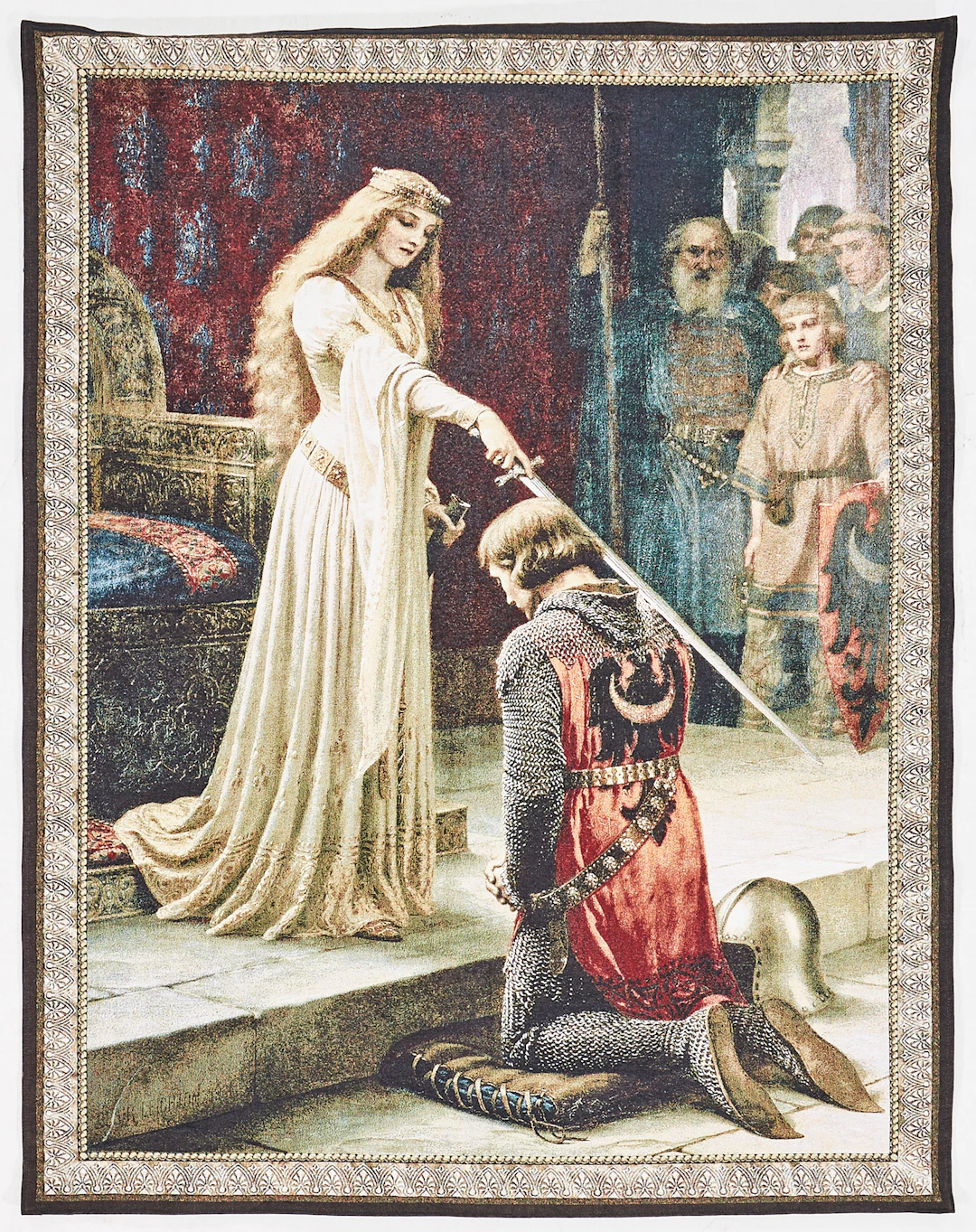 GOBELÄNG efter Edmund Blair Leighton (1852–1922), föreställande prinsessa
