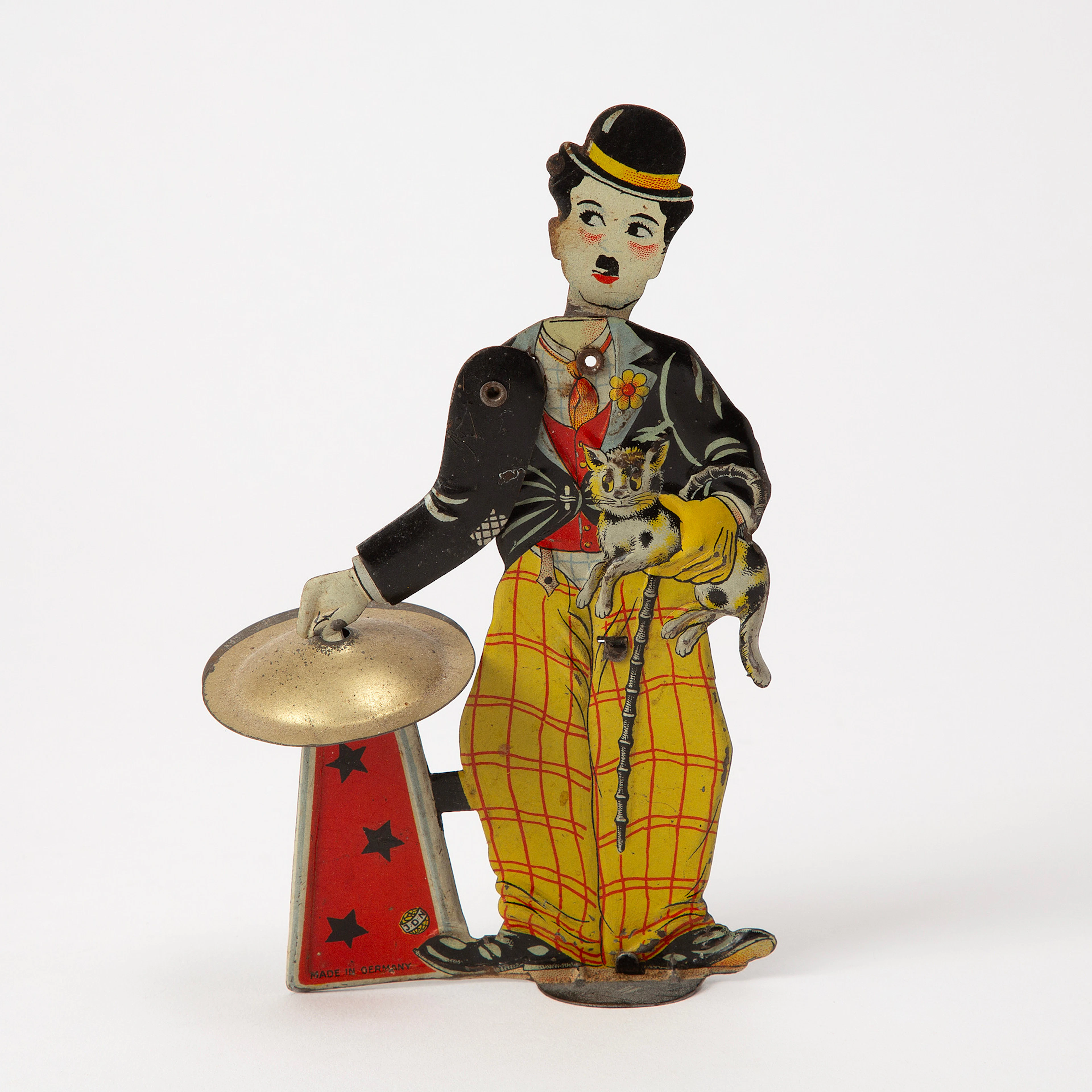 JOHANN DISTLER. Charlie Chaplin med cymbaler, litograferad plåt, Tyskland