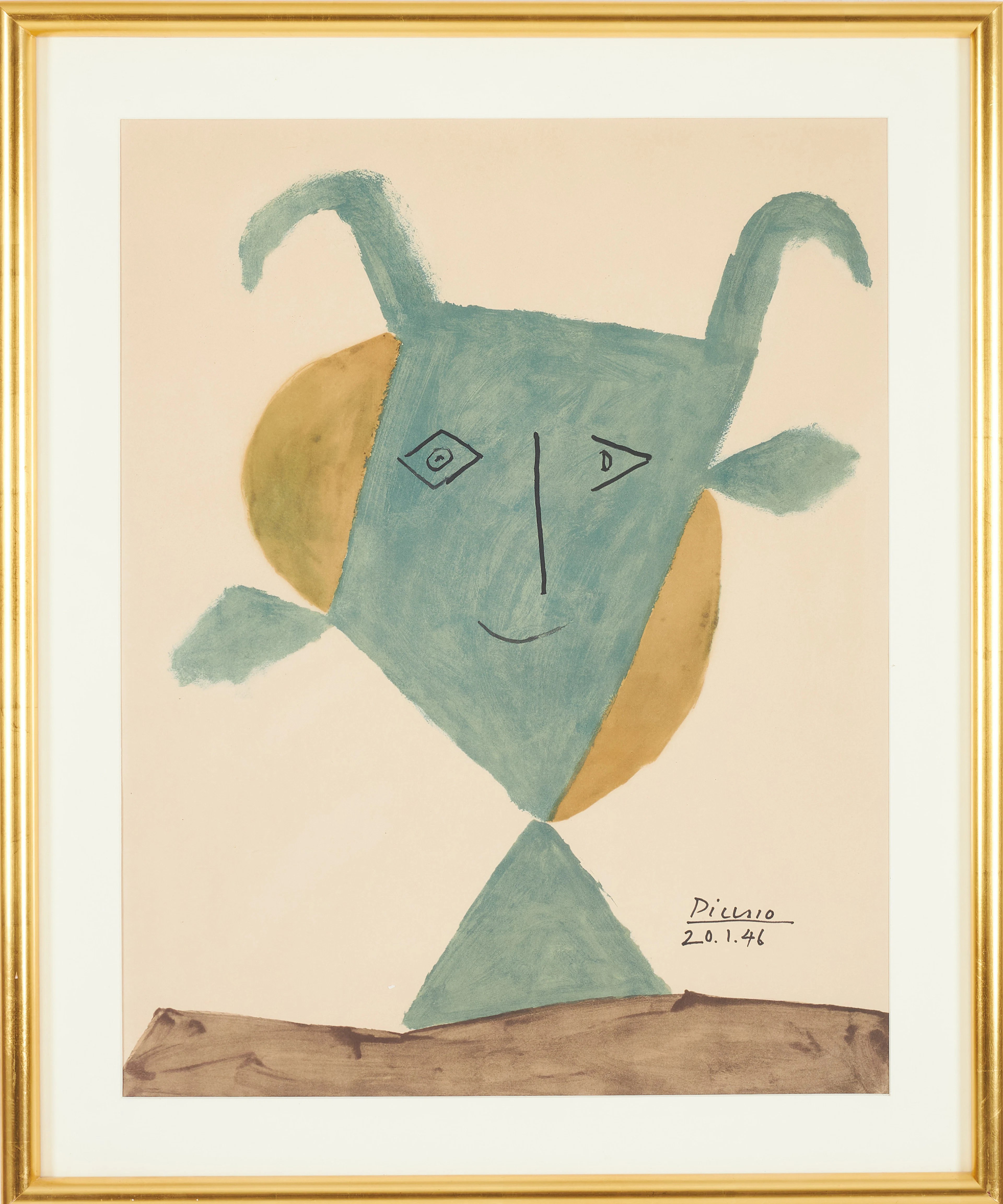 PABLO PICASSO. EFTER. Ur "Faunes et Flore d'Antibes", litografi, signerad