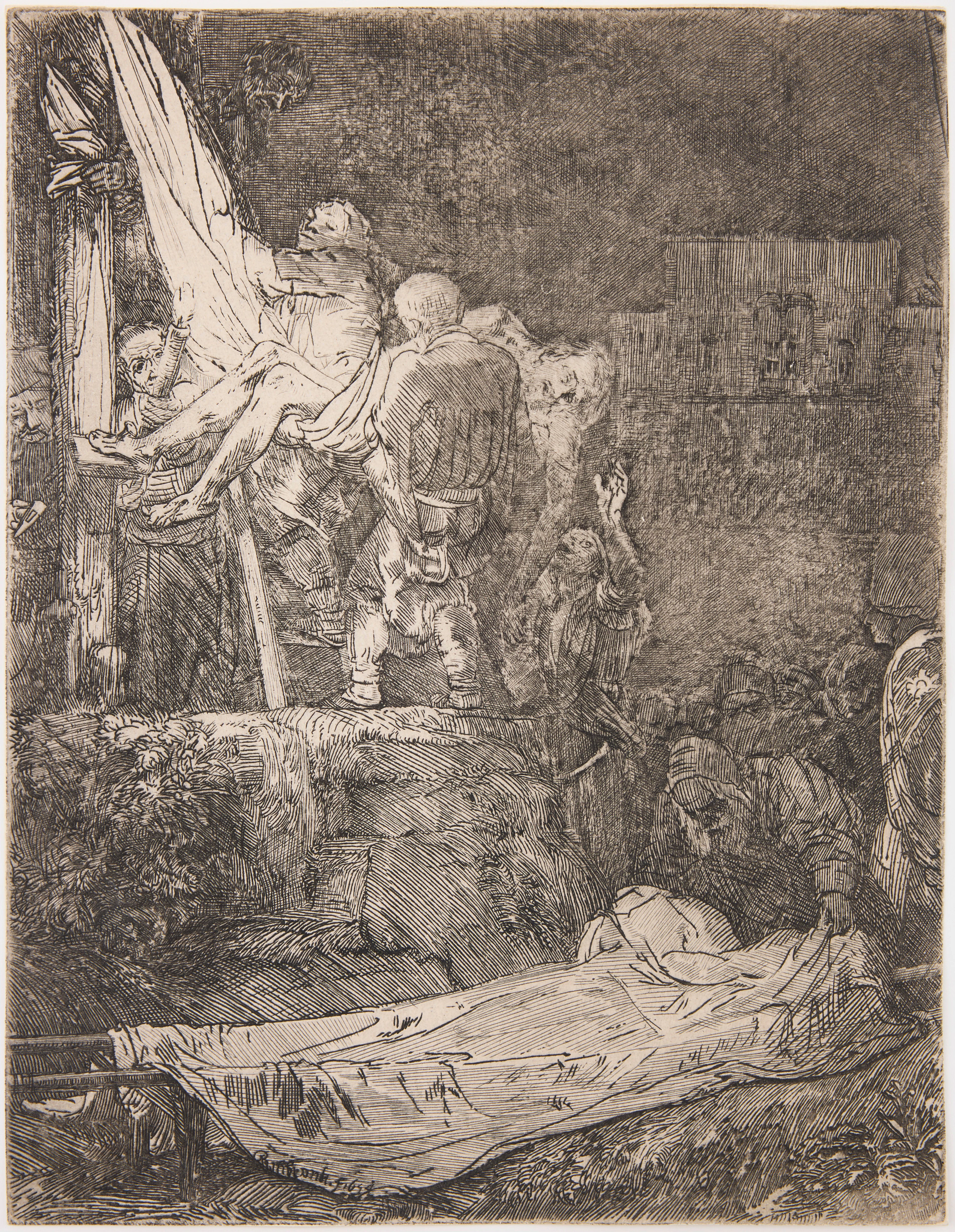 REMBRANDT VAN RIJN. "The Descent from the Cross by Torchlight.".