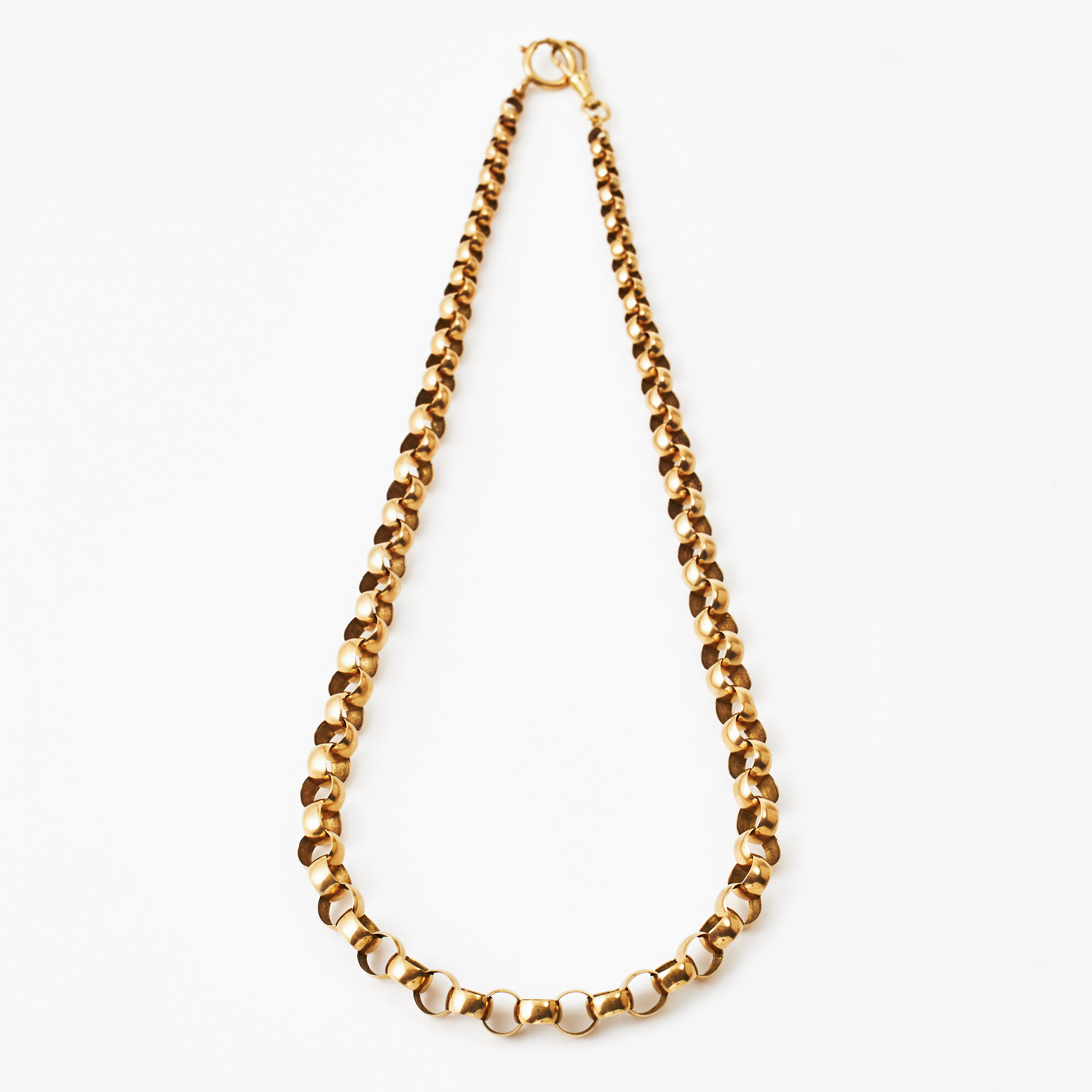 FICKURSKEDJA, 18 k guld, ärtlänk, omkring år 1900.