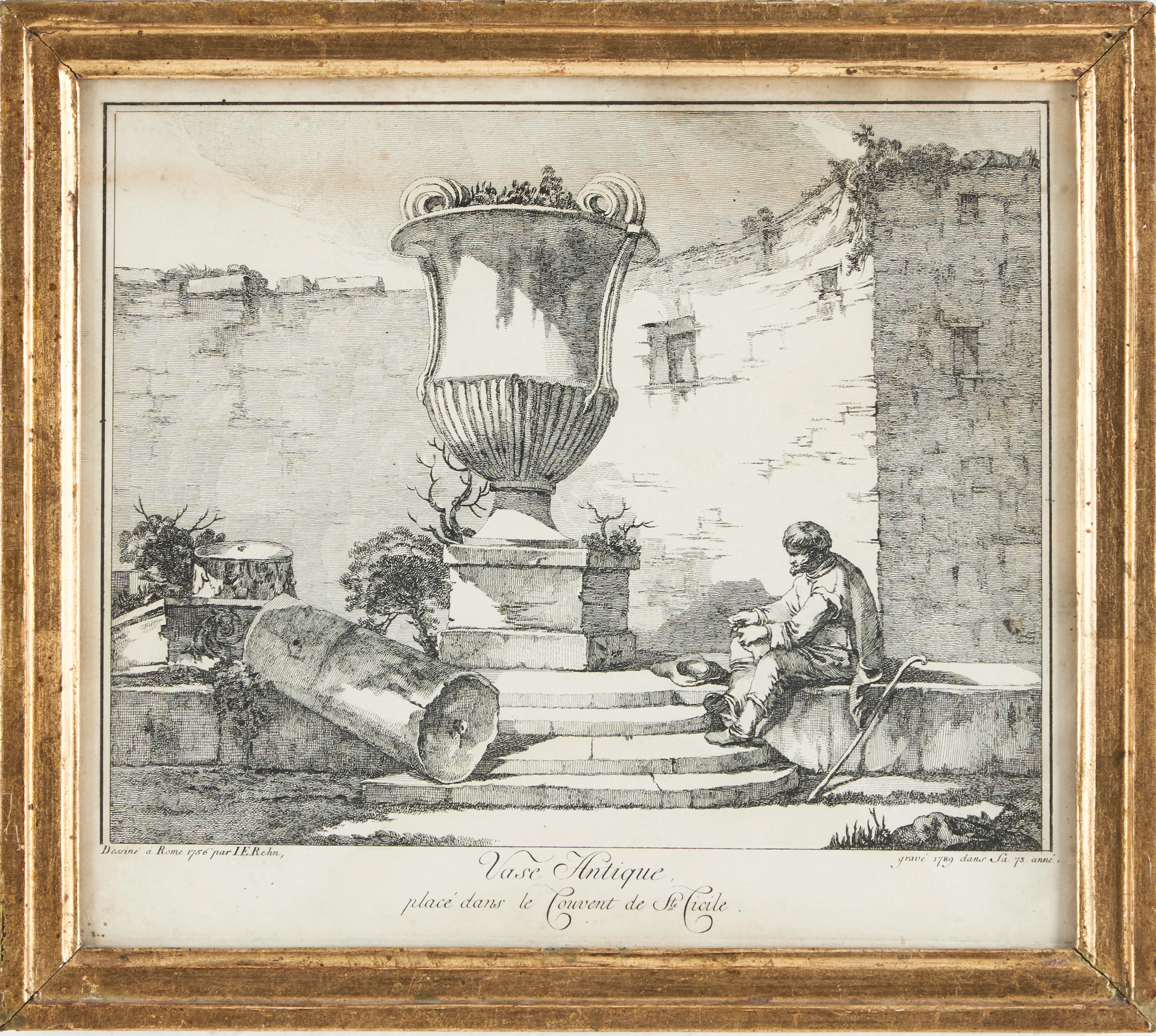 JEAN ERIC REHN (1717-1793) Vase Antique placé dans le Couvent de Ste