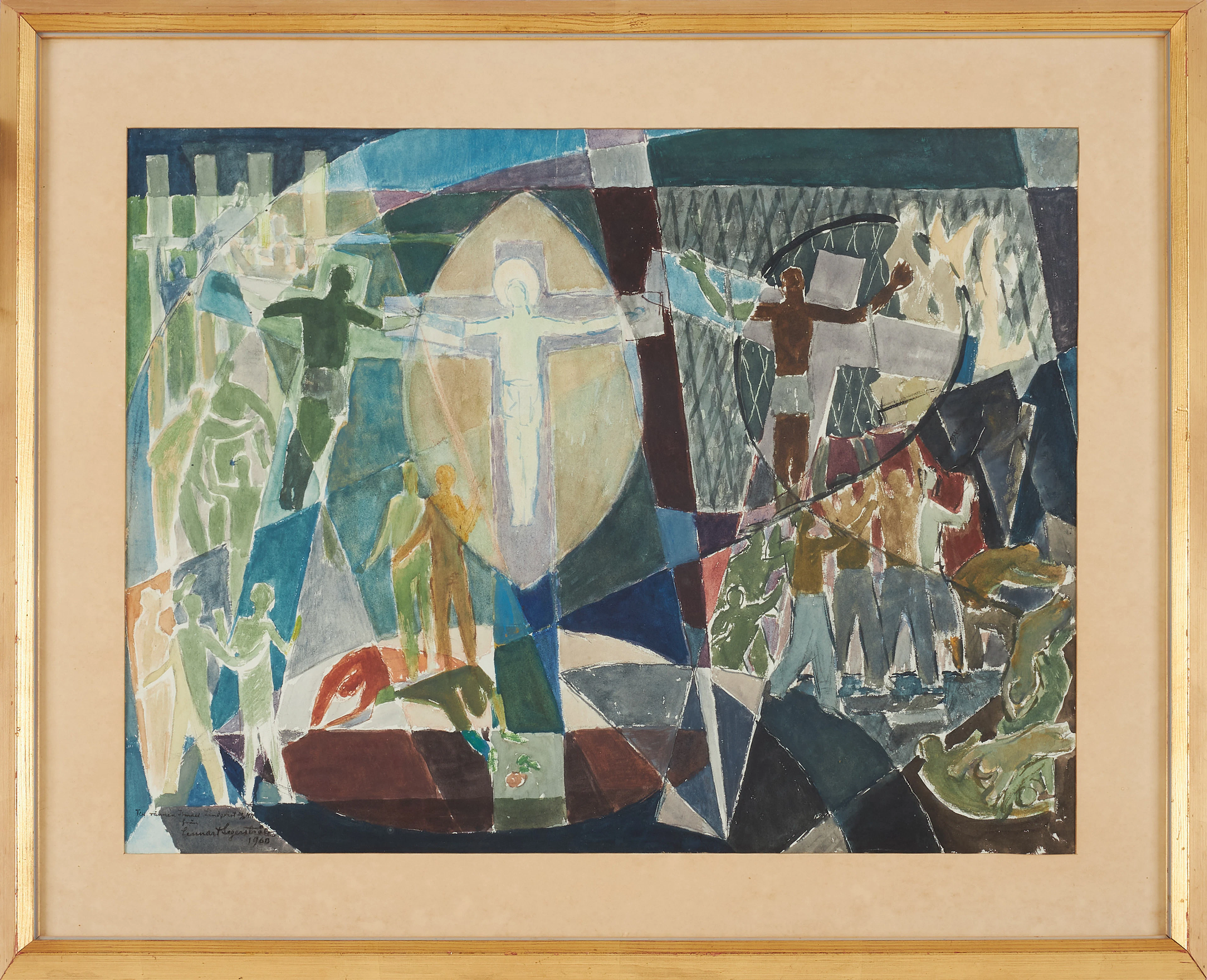 LENNART SEGERSTRÅLE. Figural komposition, akvarell på papper, signerad