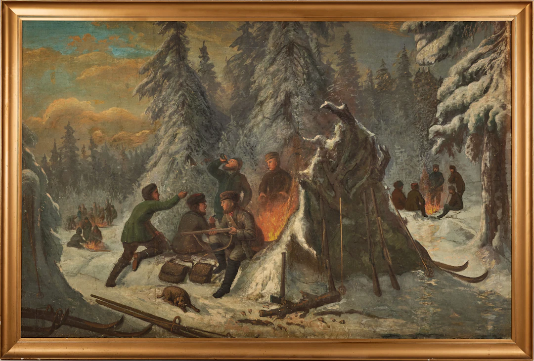 ALBERT BLOMBERGSSON. "Björnjakten", ur sviten Scenerier i Målningar.