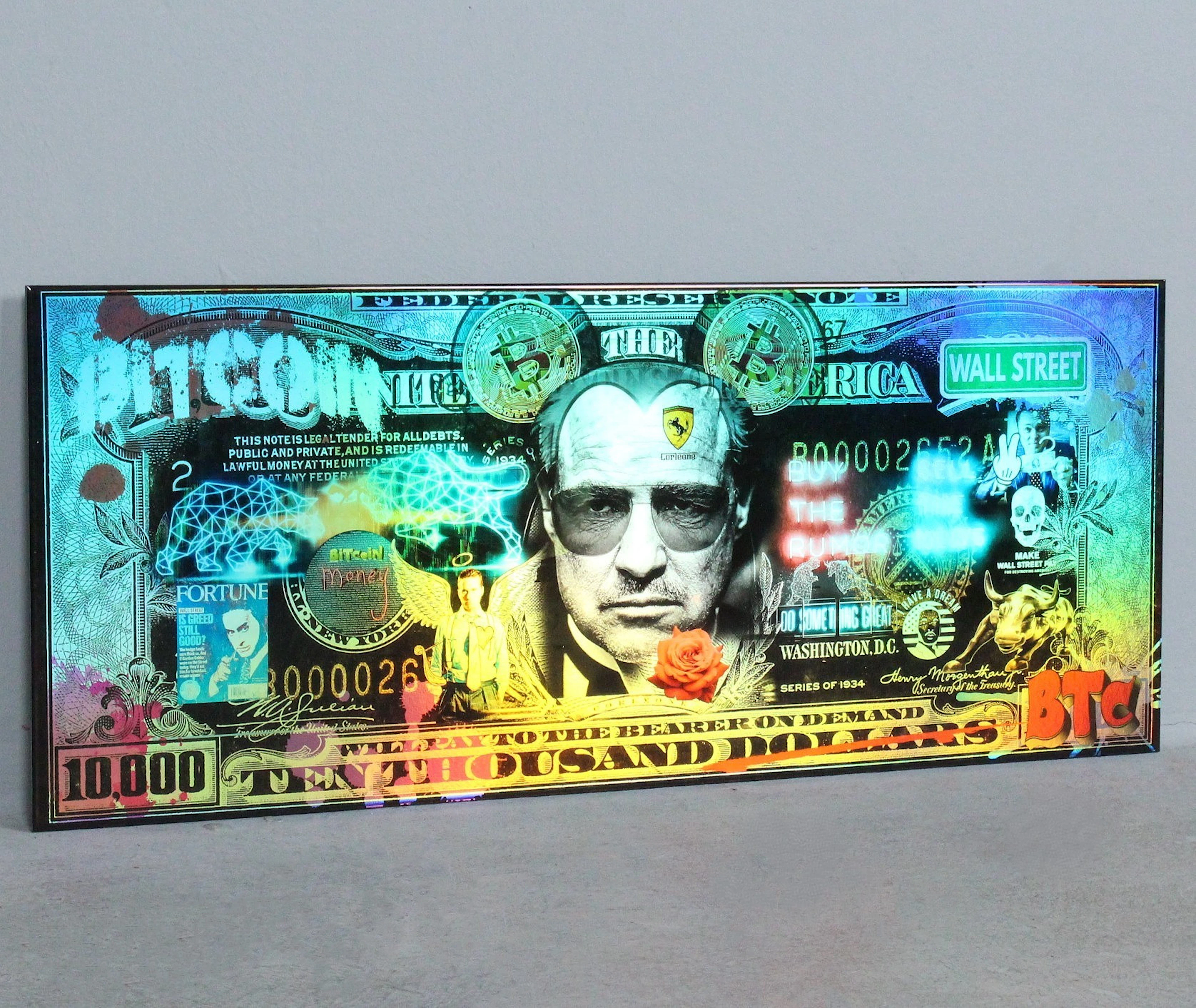 DIEDERICK VAN APPLE. 'The Wolf of Wall Street - Bitcoin', 2022, 3D-Kunstwerk