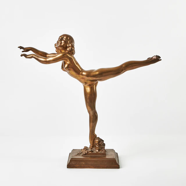 HERMAN EUGEN ÖRNSÄTER. Skulptur, brons, dansande kvinna, "Vallmo"