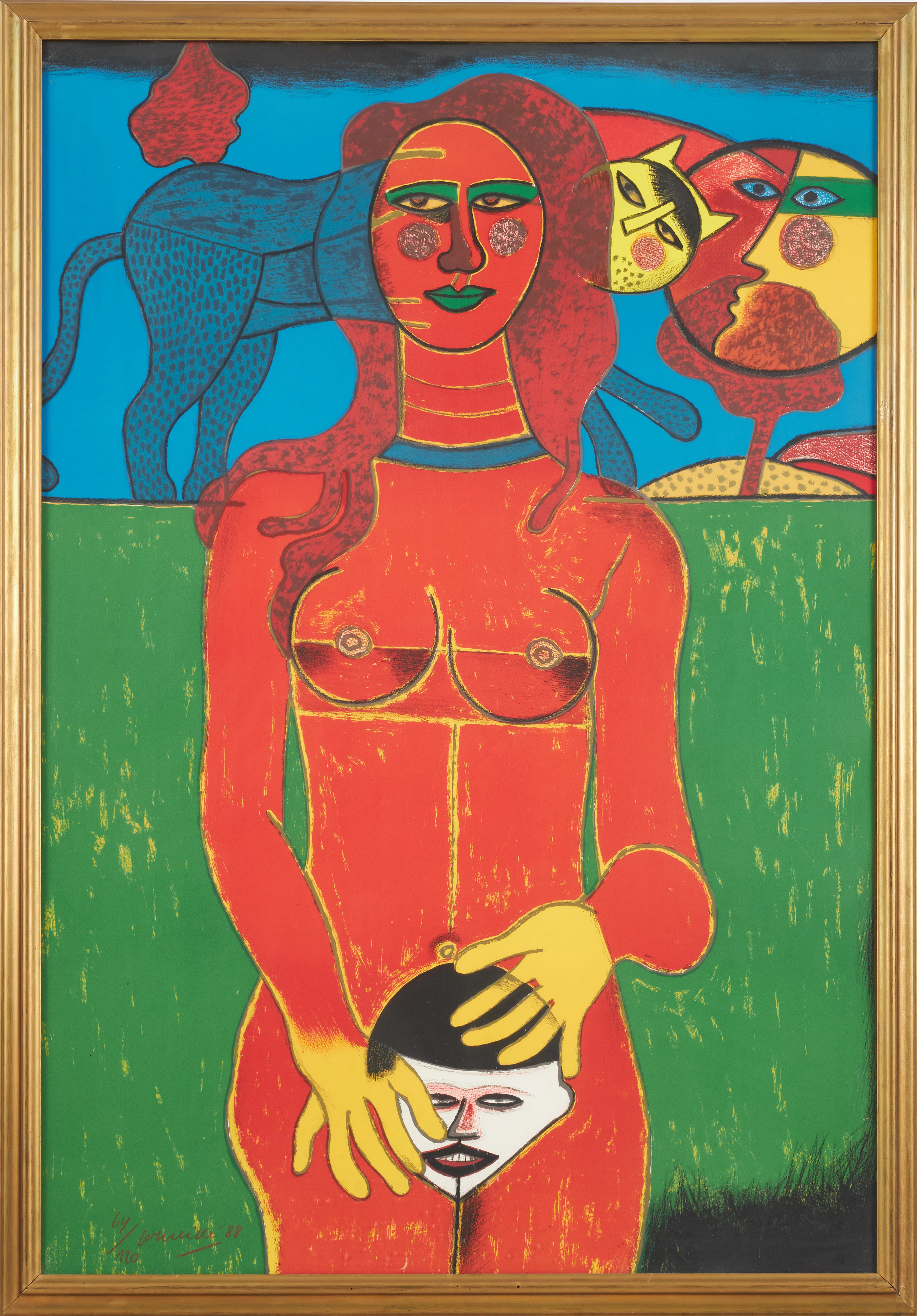 BEVERLOO CORNEILLE. Figurkomposition, signerad, daterad -88, numrerad 64/120.