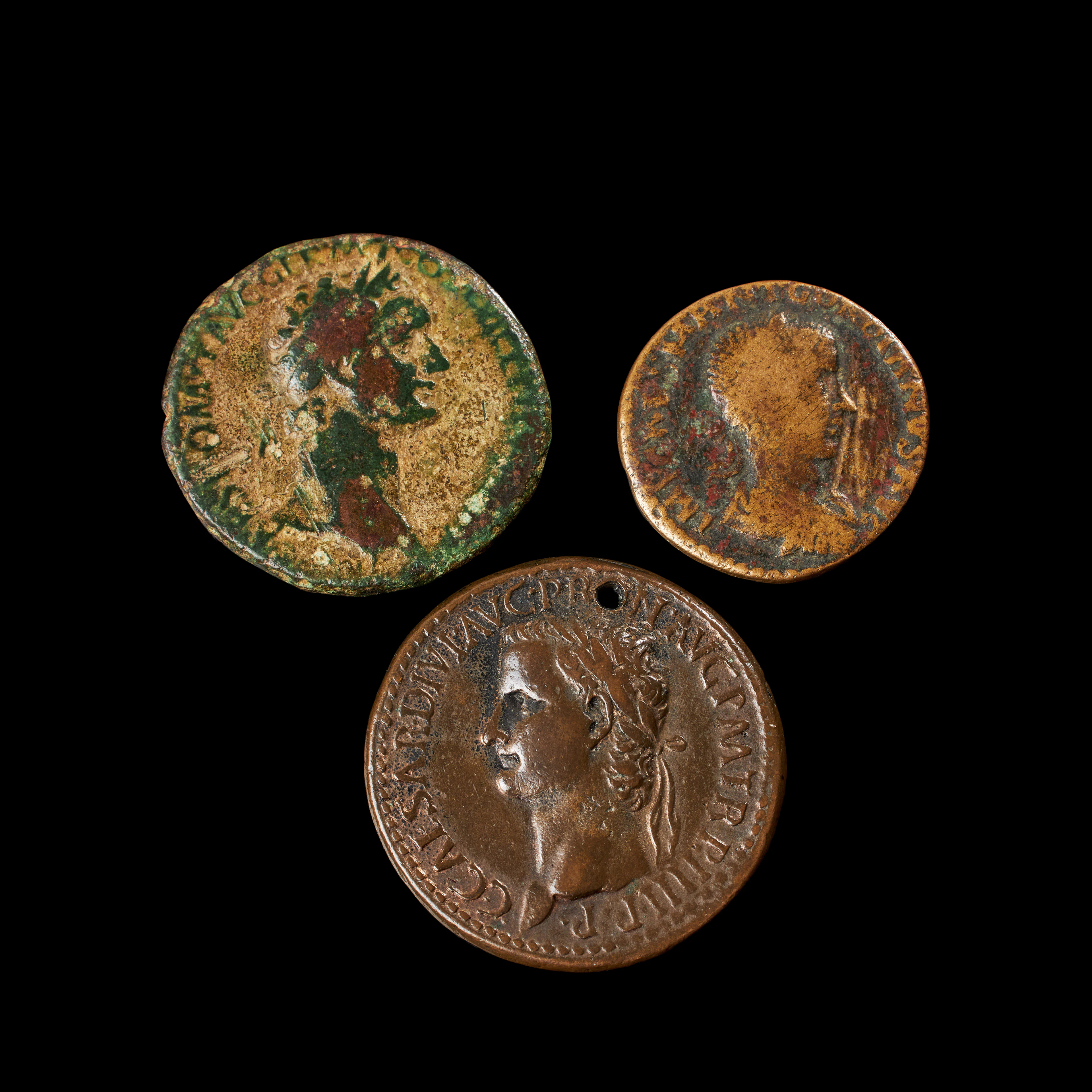 BRONSMYNT, romerska, Caligula, sestertius präglad i Rom 37-38, frånsidan