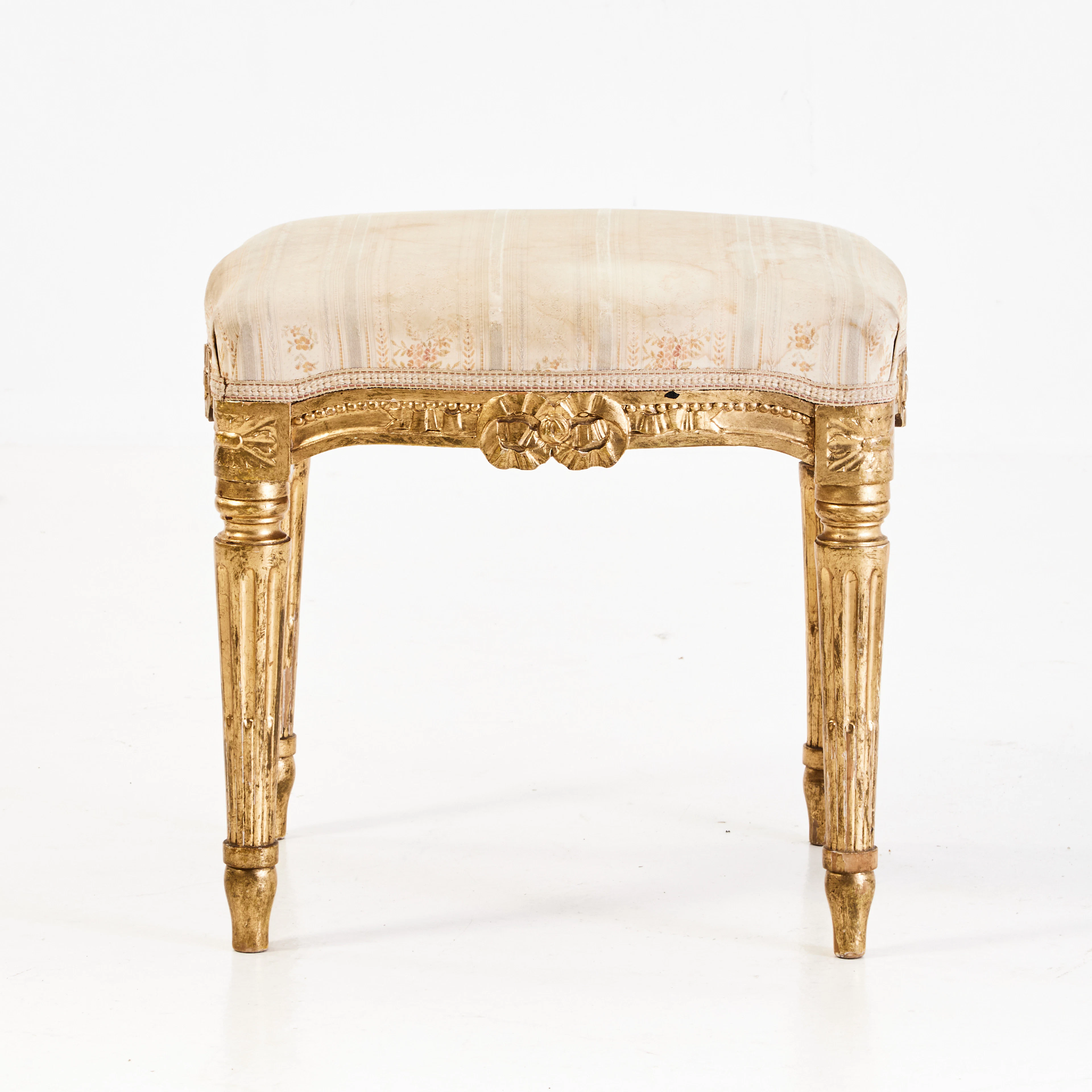 TABURETT, gustaviansk stil, förgylld, bronserad, 1900-tal.