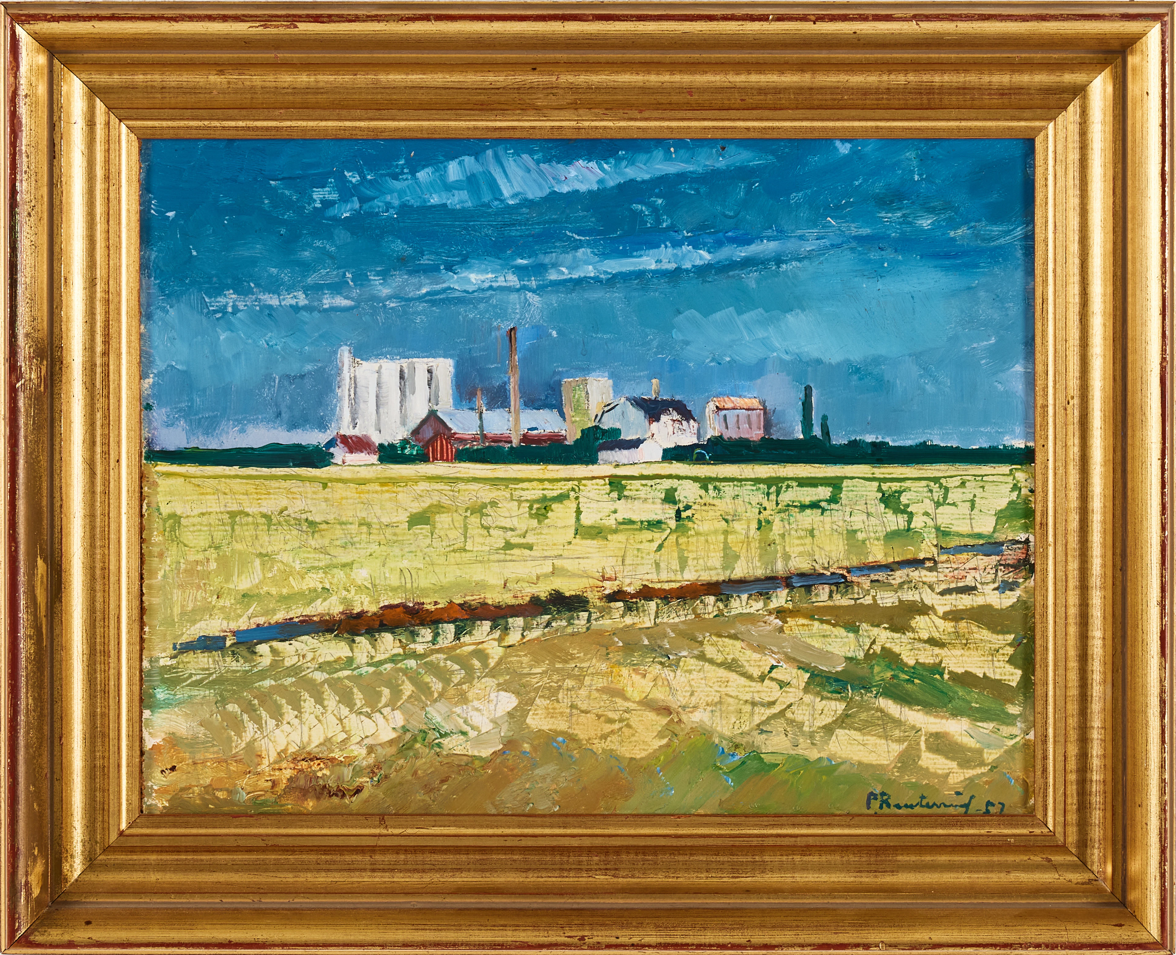 FRITZ REUTERSVÄRD. Fabriken bortom fälten.