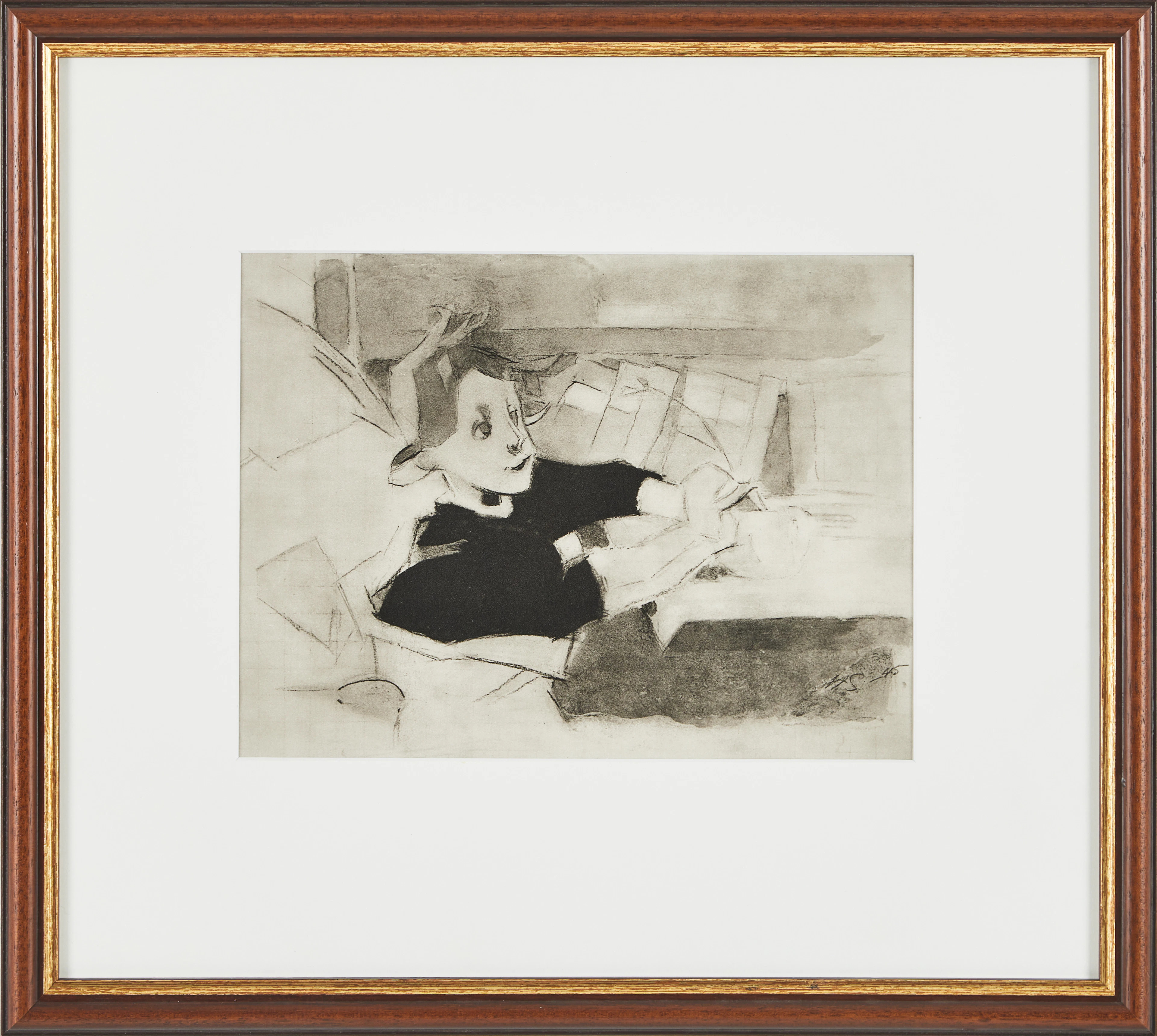 HELENE SCHJERFBECK. "Konvalescenten", signerad i trycket, nummer 43/500