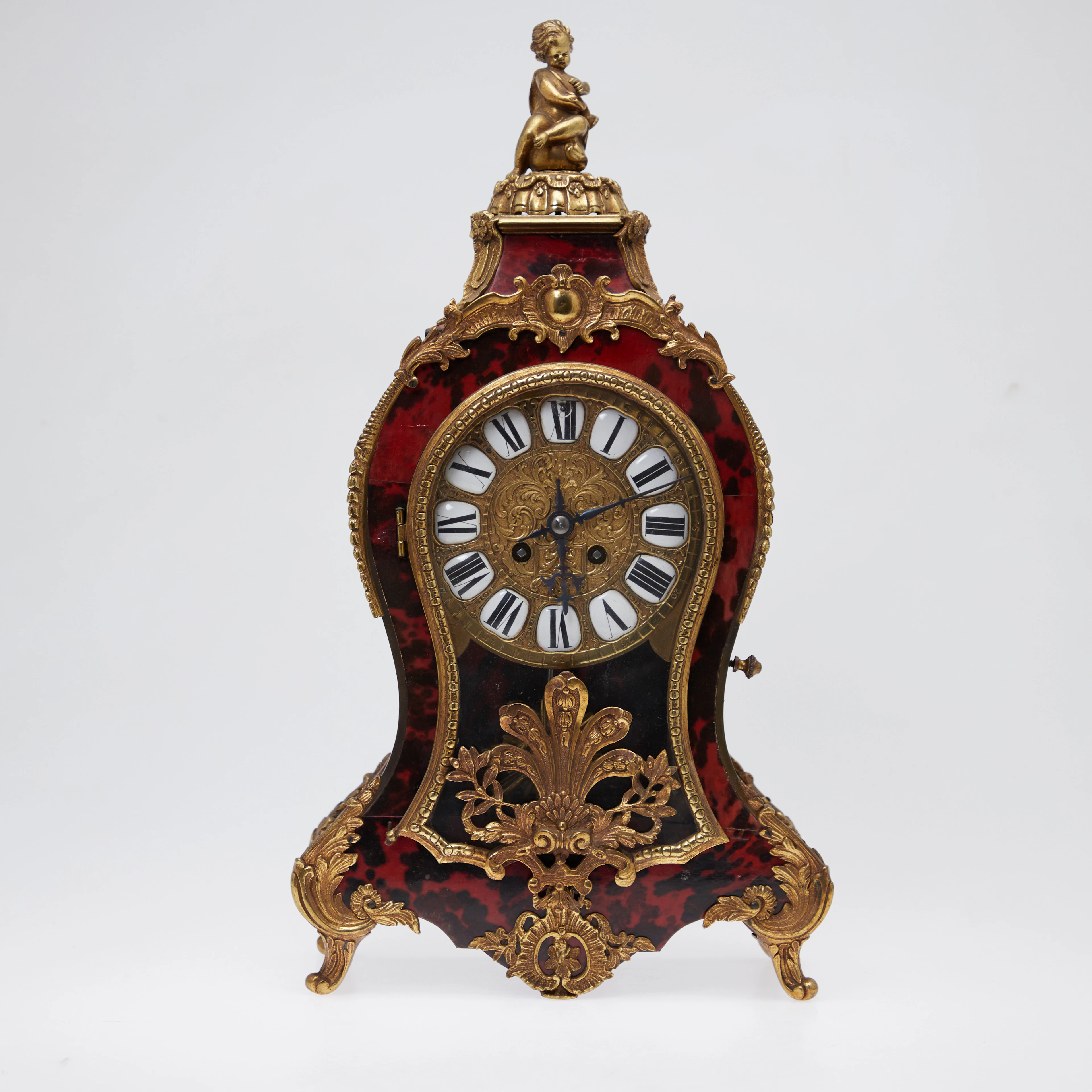 Kaminuhr, Tischuhr mit Boulle-Marketerie im Regency-Stil, Frankreich 20. Jh.