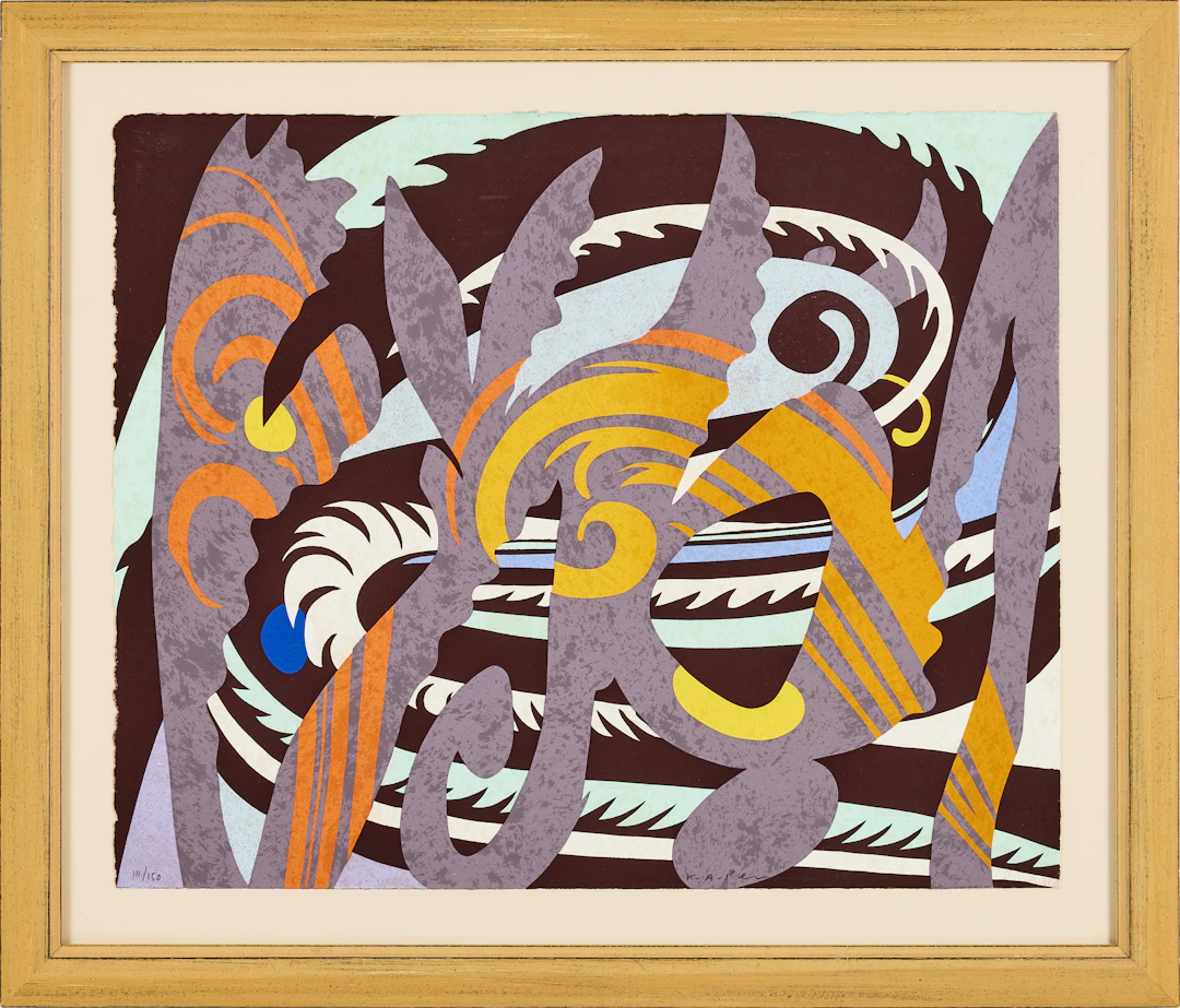 KARL AXEL PEHRSON. Figurkomposition, färglitografi.