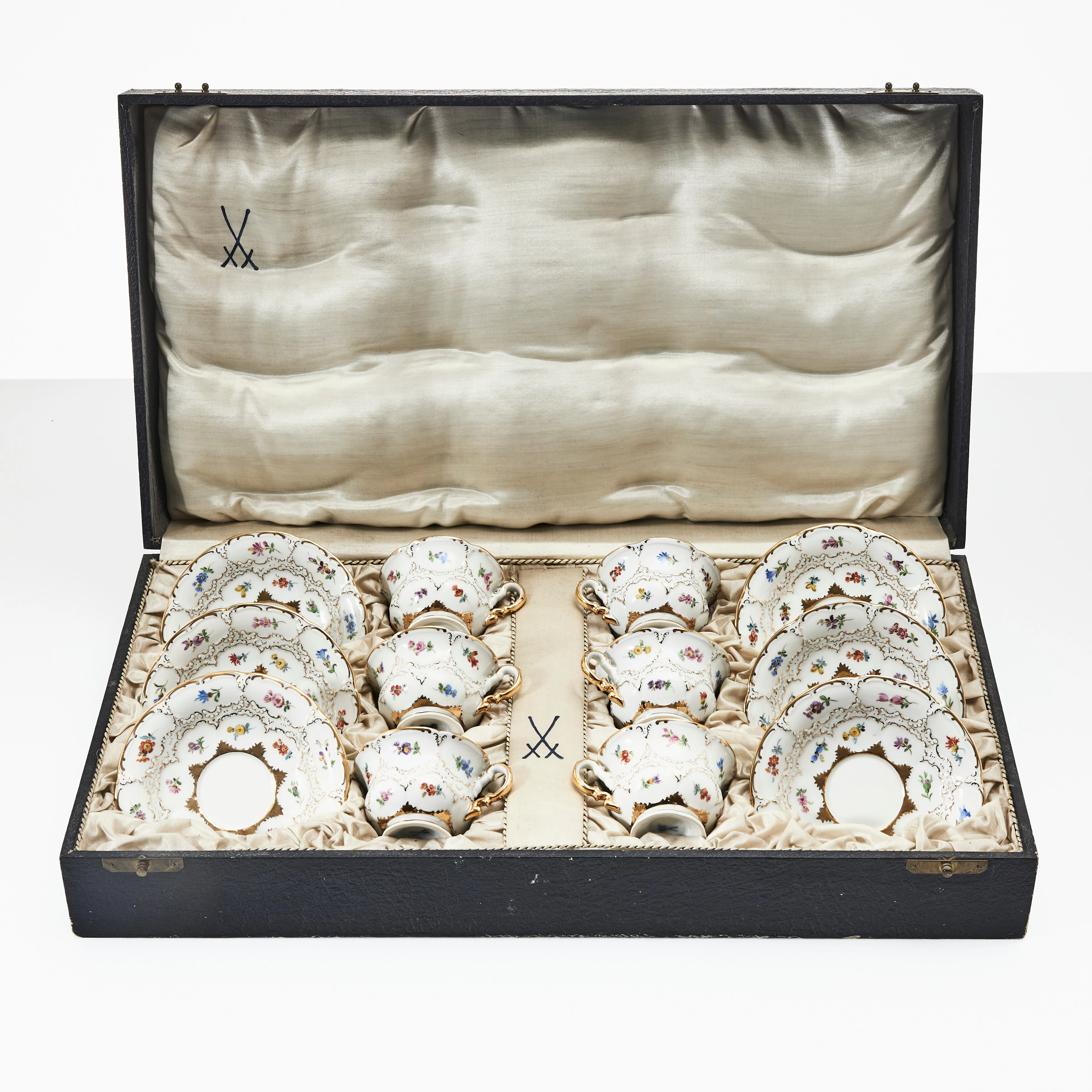 MOCKASERVIS, 9 delar, porslin, Meissen, 1924–1934.