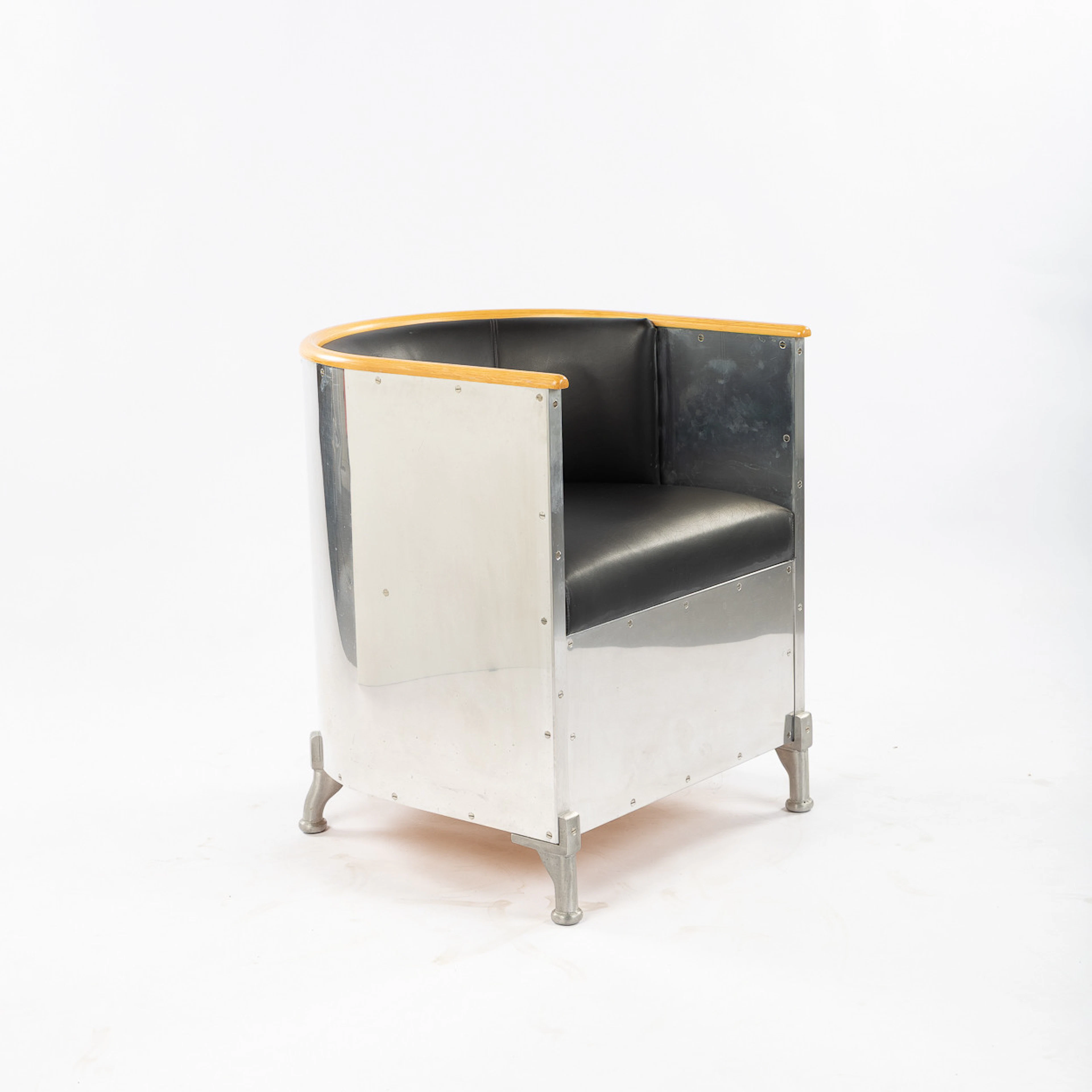 MATS THESELIUS. Fåtölj, "Aluminium", Källemo, formgiven 1990.
