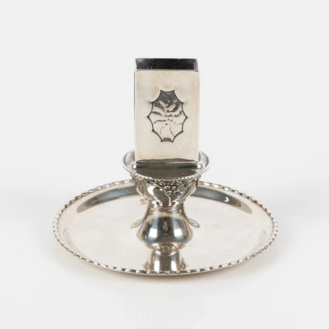 TÄNDSTICKSHÅLLARE, sterlingsilver, dessin 204, Georg Jensen, Danmark 1920.
