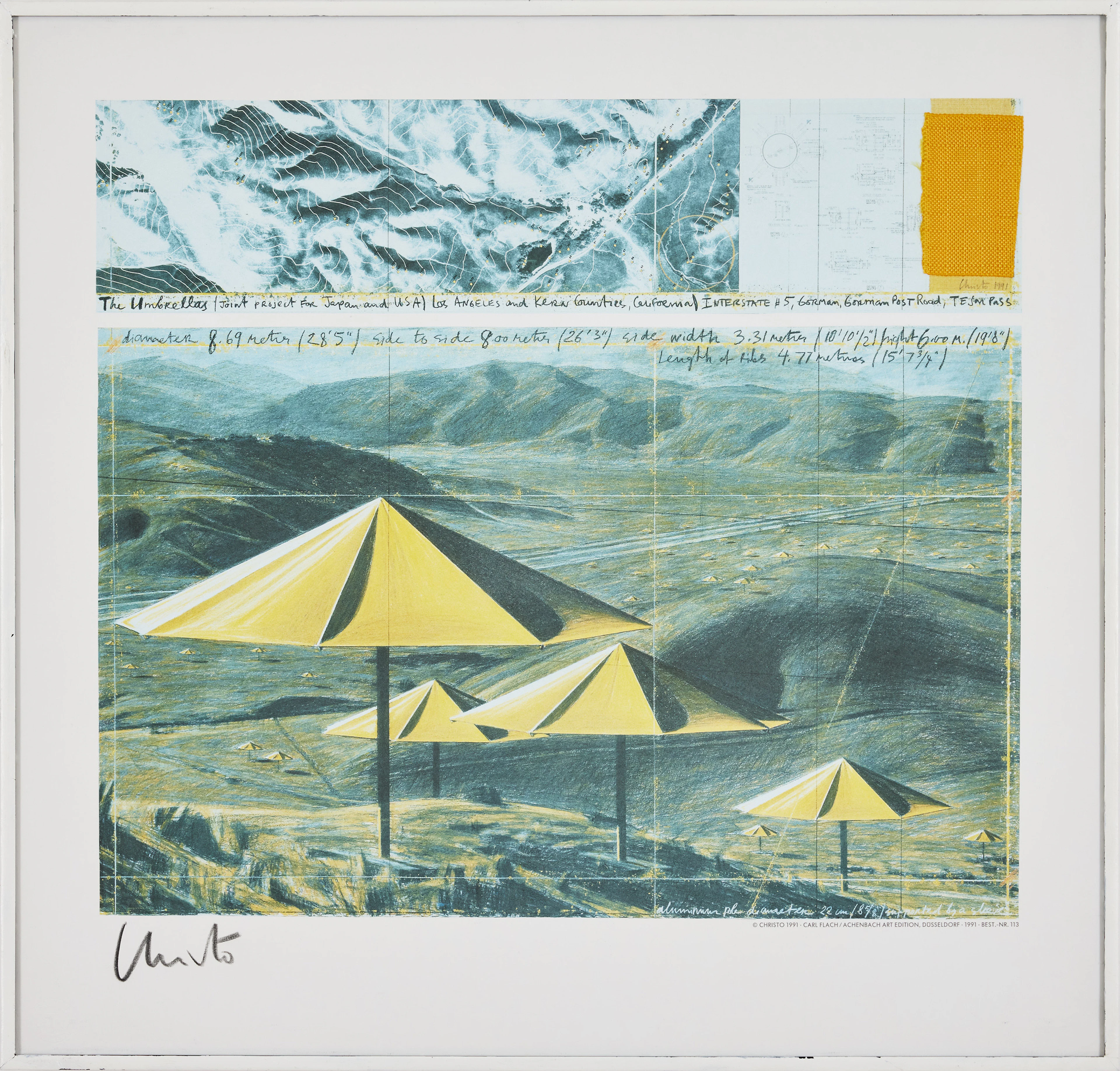 CHRISTO & JEANNE-CLAUDE. The Umbrellas, färgoffset med kollage.