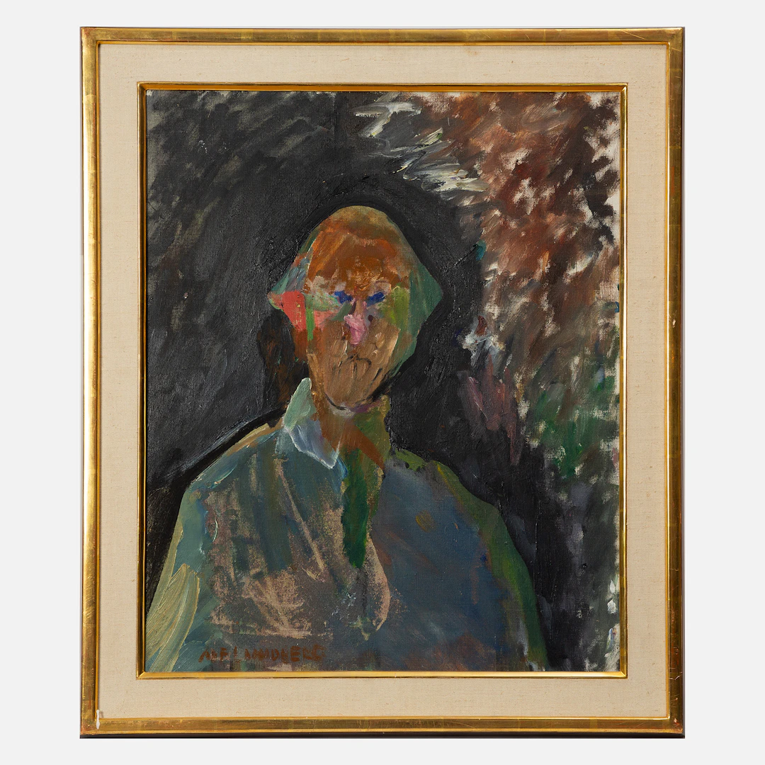 ALF LINDBERG. Självporträtt.